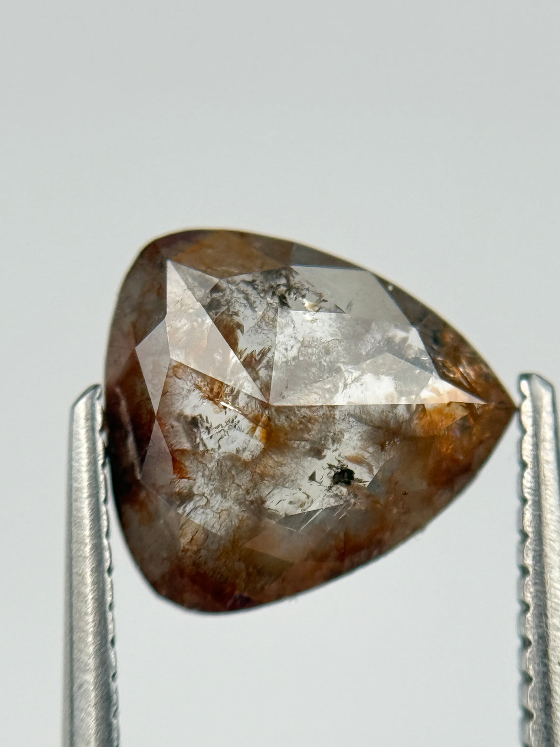 1.88 Ct Pear Rose Cut Red Natural Salt and Pepper Diamond
