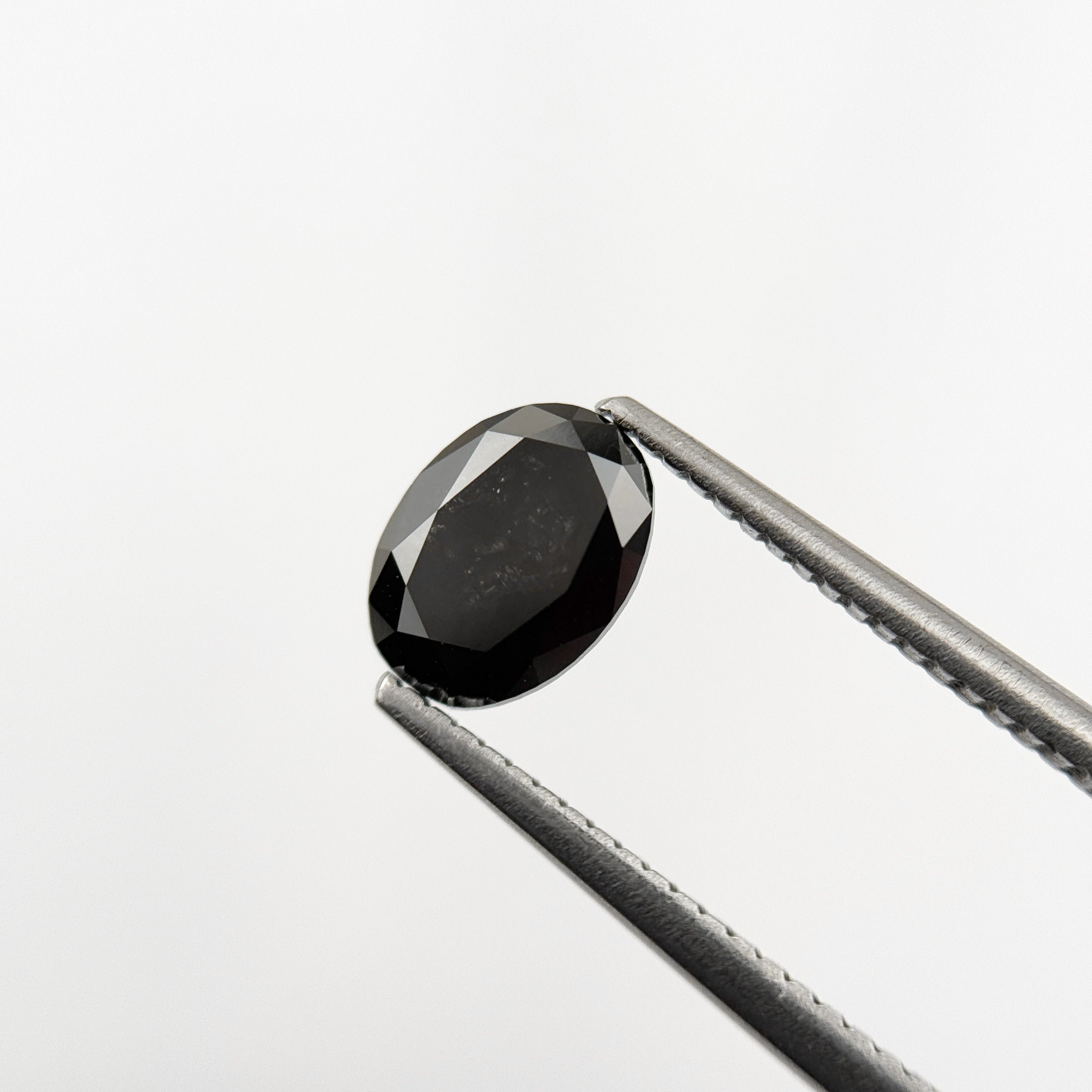 1.18 Ct Oval Rose Cut Black Natural Fancy Diamond