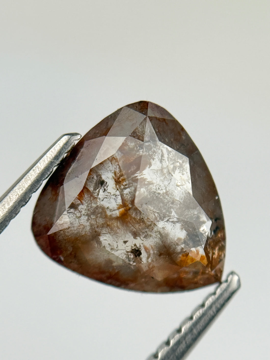 1.88 Ct Pear Rose Cut Red Natural Salt and Pepper Diamond