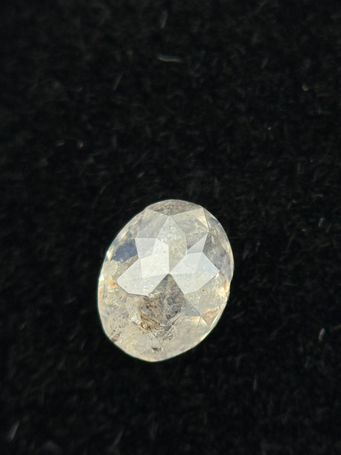 0.39 Ct Oval Rose Cut White Natural Dainty Diamond