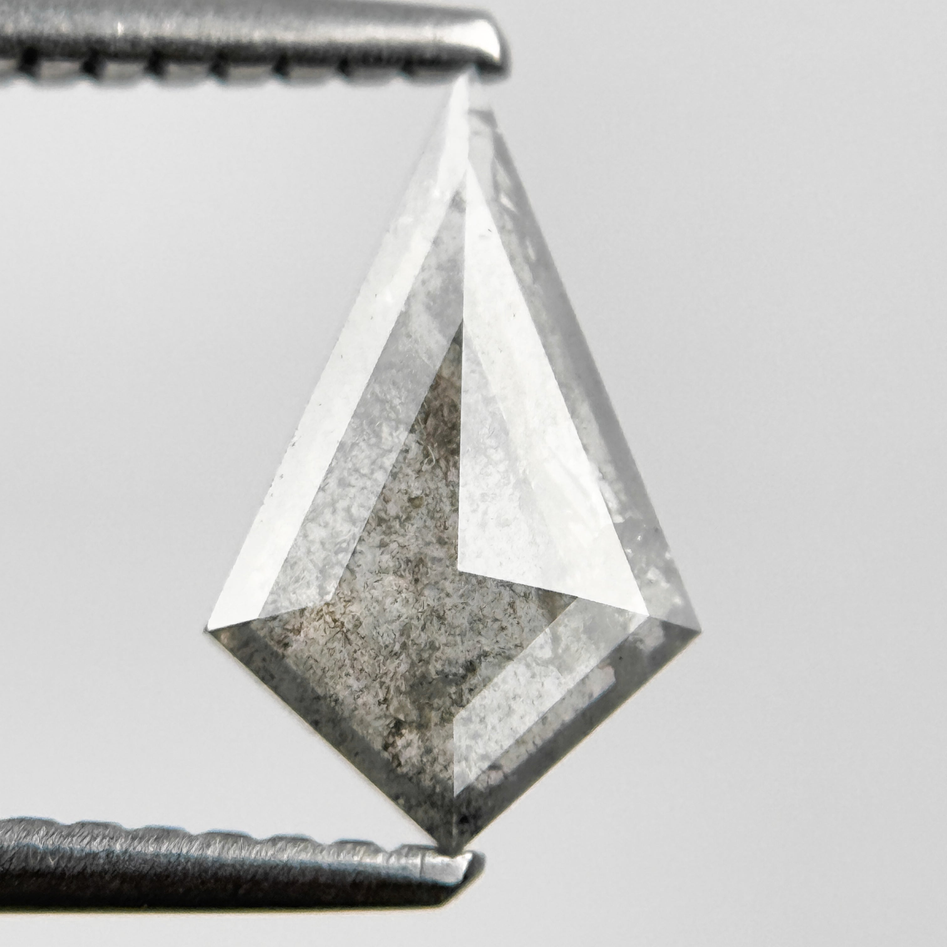 0.71 Ct Kite Rose Cut Grey Natural Salt and Pepper Diamond