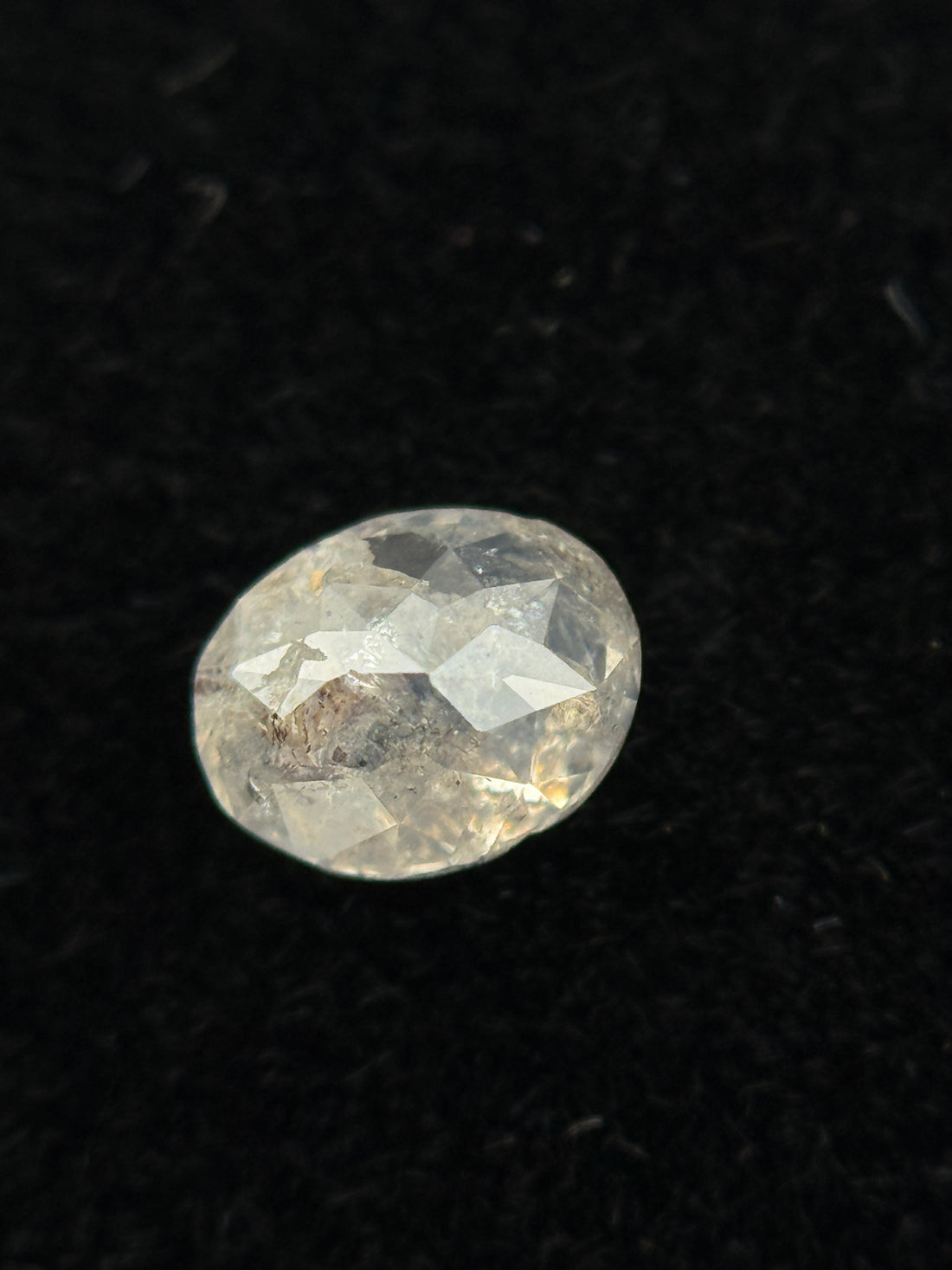 0.39 Ct Oval Rose Cut White Natural Dainty Diamond