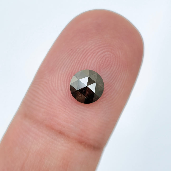 0.82 Ct Round Rose Cut Grey Natural Fancy Diamond