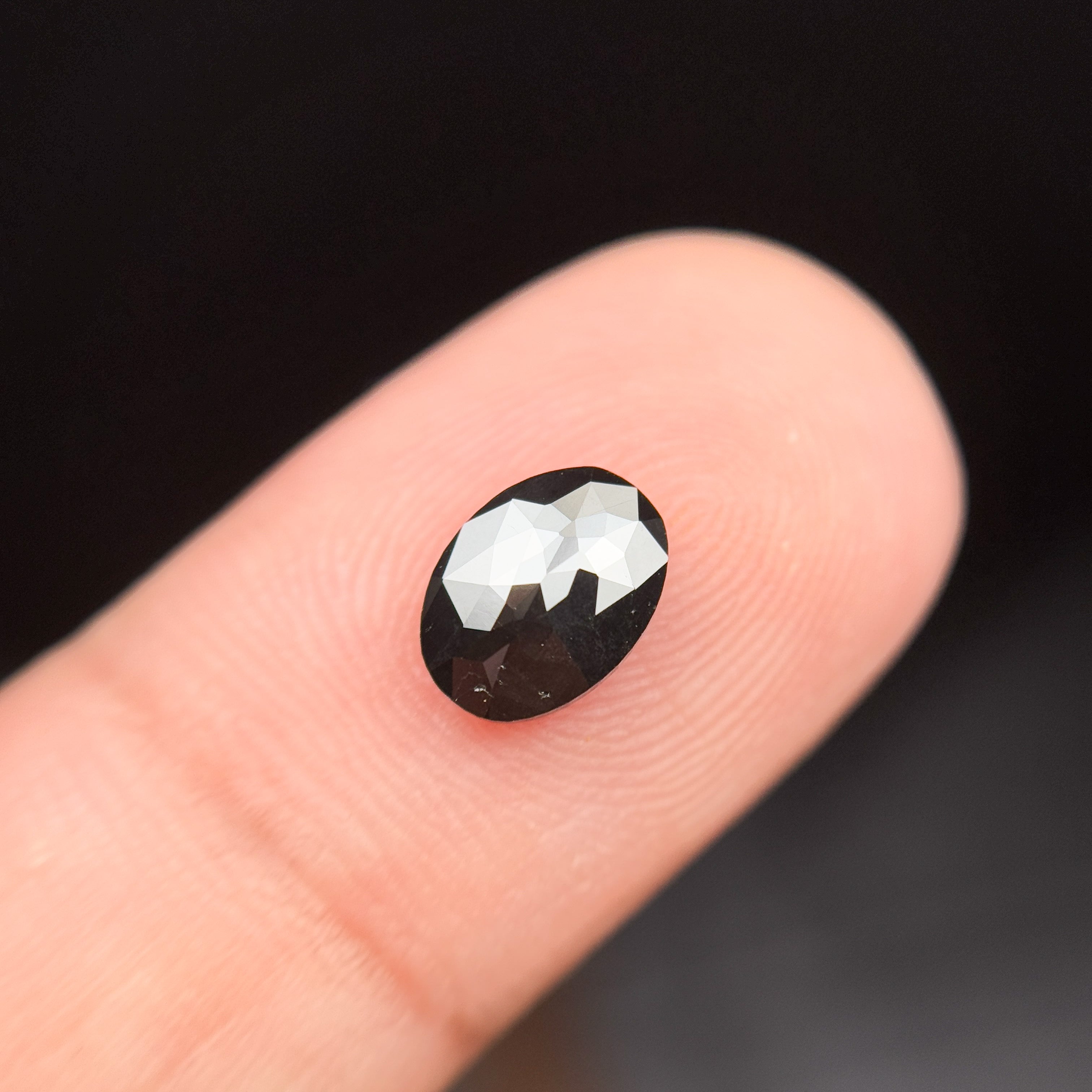 1.18 Ct Oval Rose Cut Black Natural Fancy Diamond