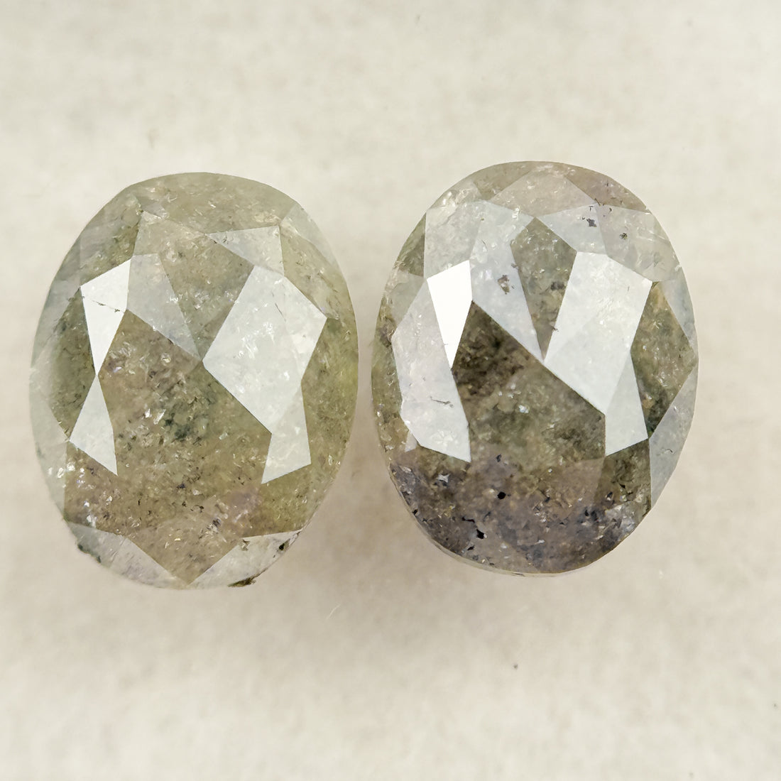 1.57 Ct Oval Rose Cut Grey Natural Salt and Pepper Diamond