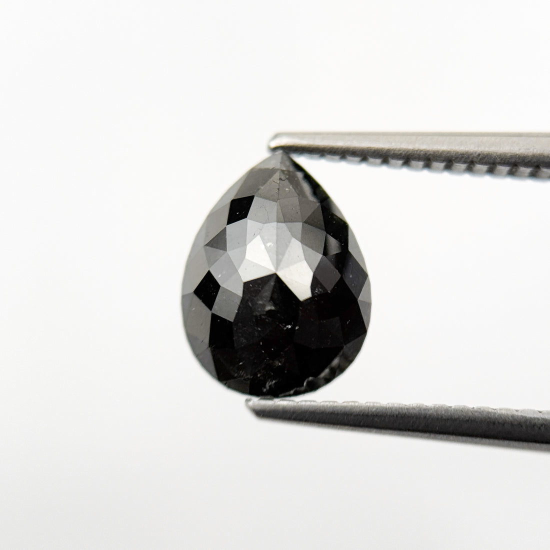 2.27 Ct Pear Rose Cut Black Natural Fancy Diamond