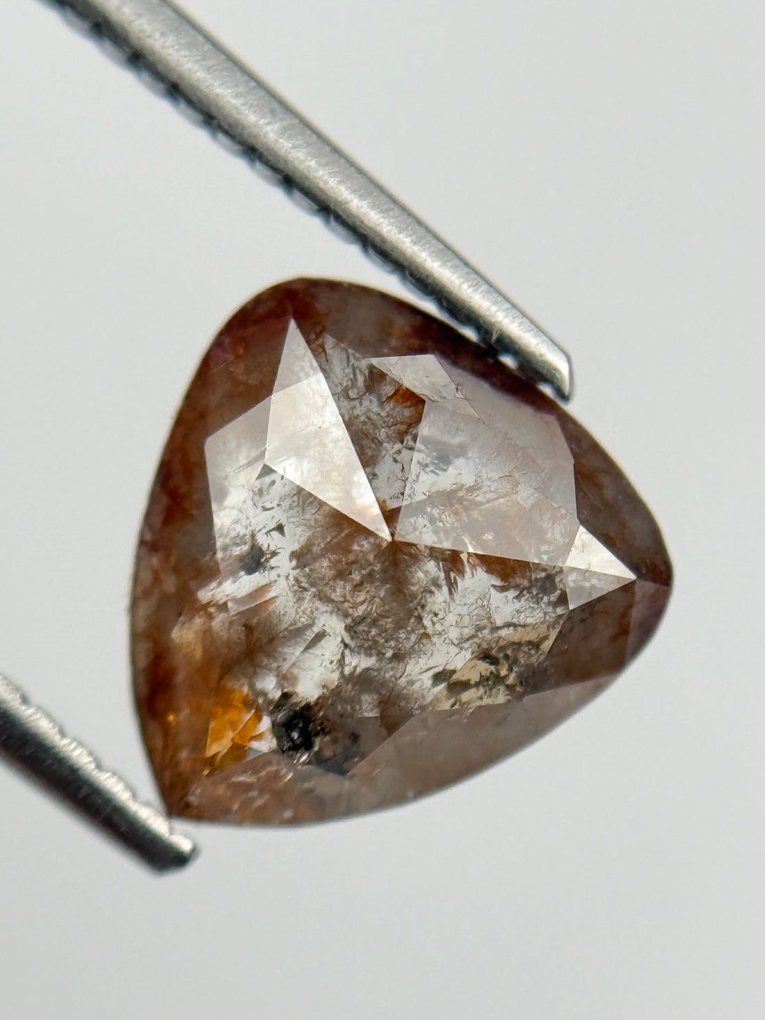 1.88 Ct Pear Rose Cut Red Natural Salt and Pepper Diamond