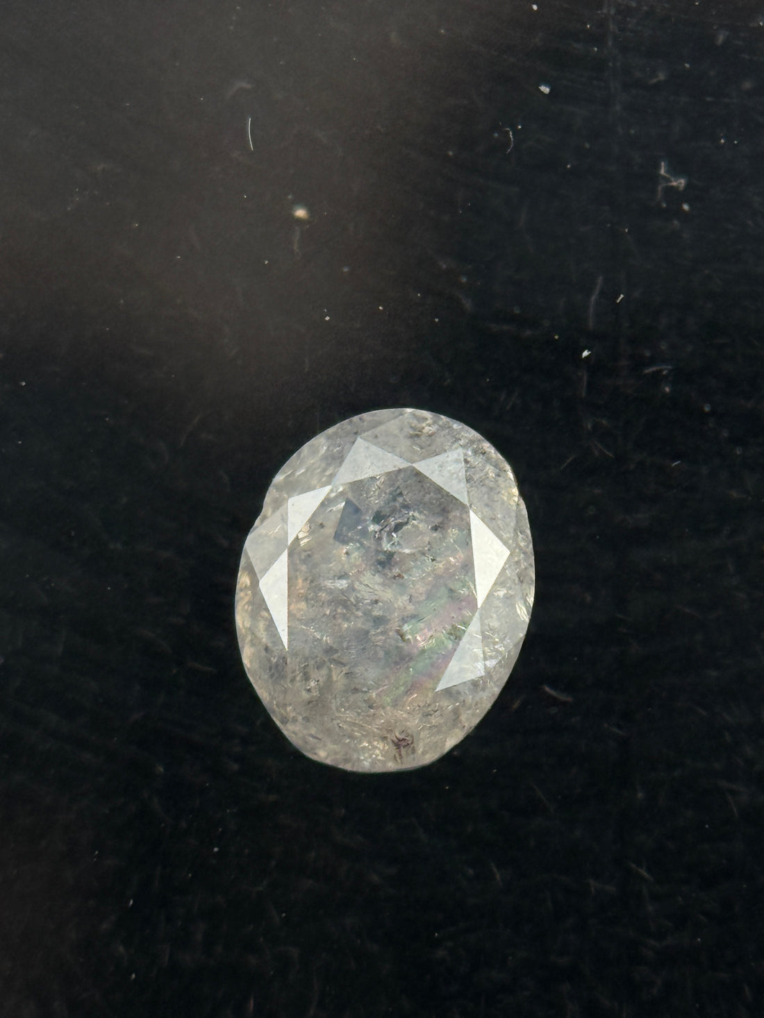 0.39 Ct Oval Rose Cut White Natural Dainty Diamond