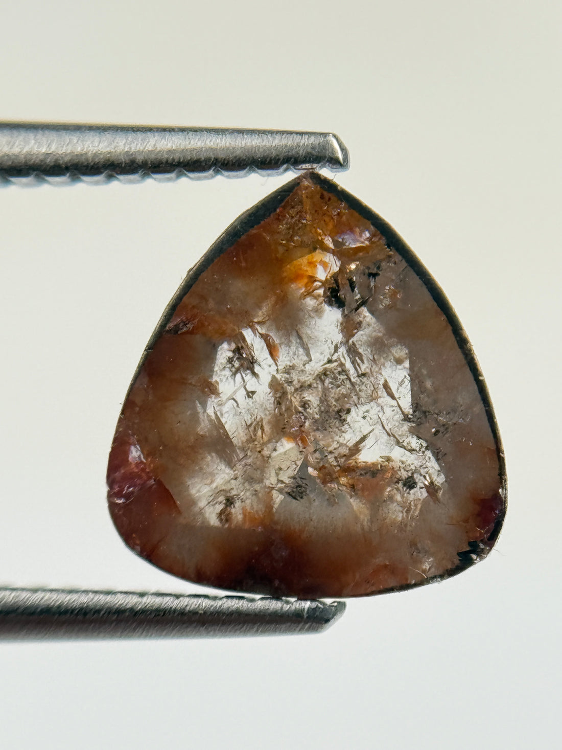 1.88 Ct Pear Rose Cut Red Natural Salt and Pepper Diamond