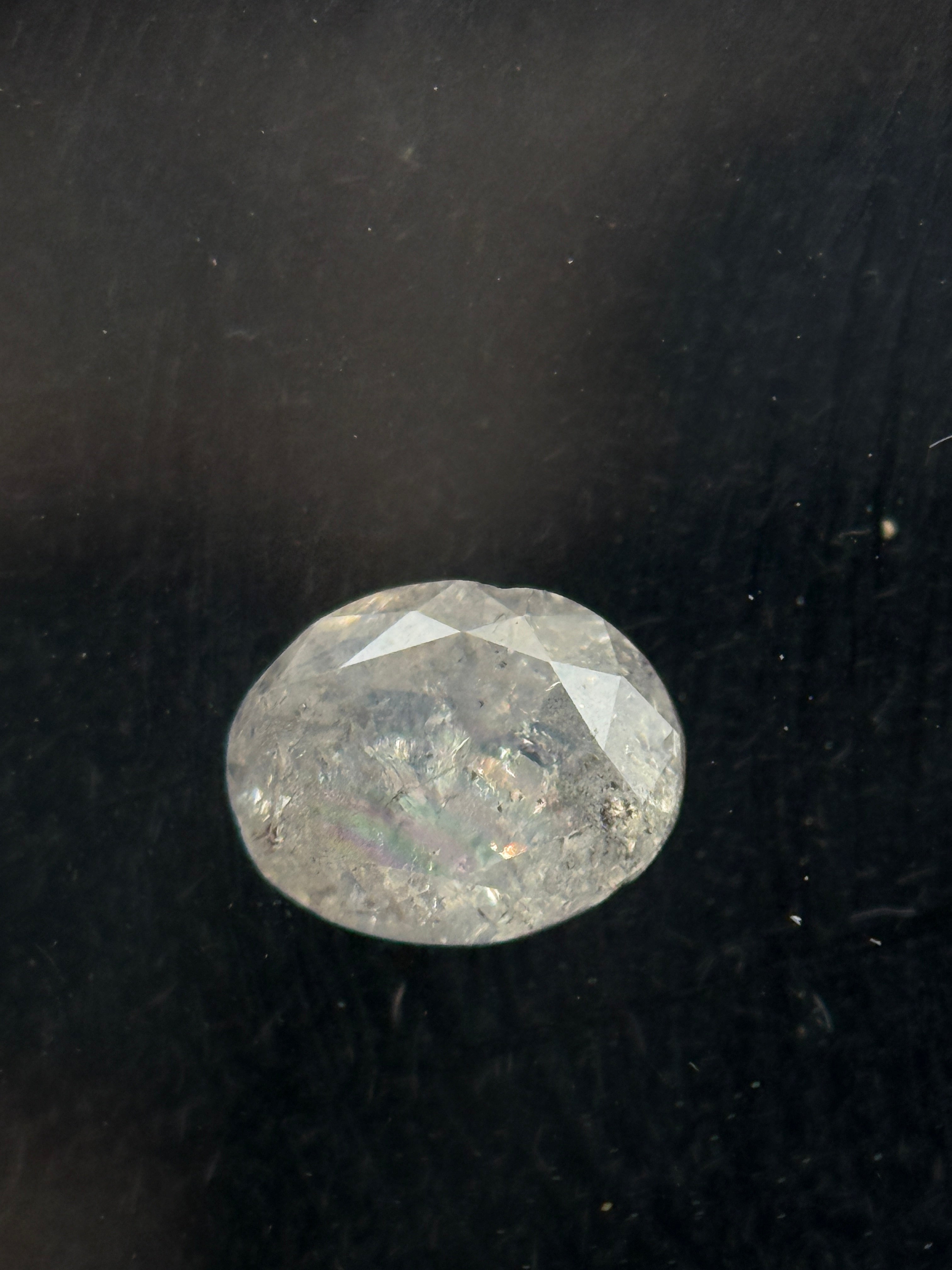 0.39 Ct Oval Rose Cut White Natural Dainty Diamond