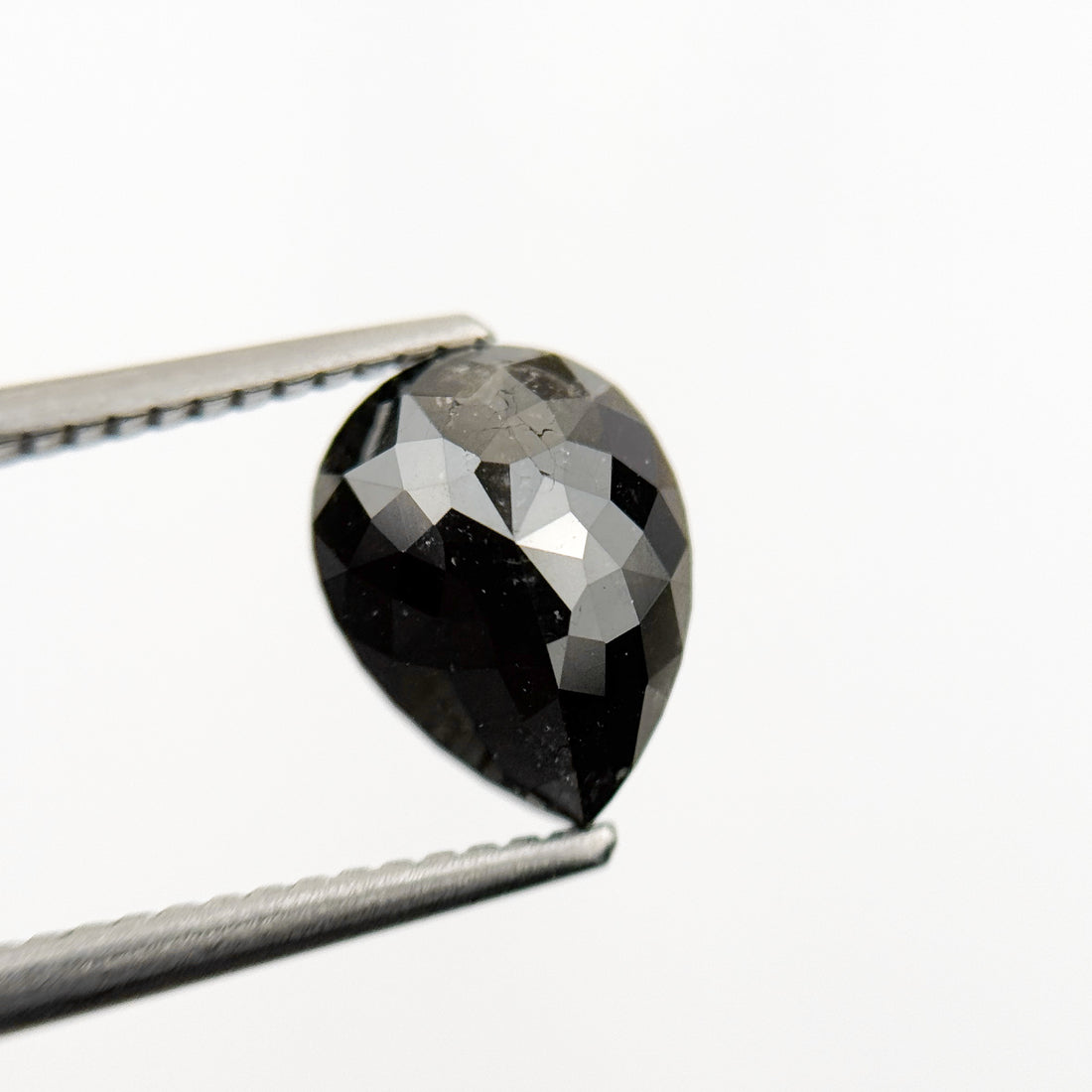 2.27 Ct Pear Rose Cut Black Natural Fancy Diamond
