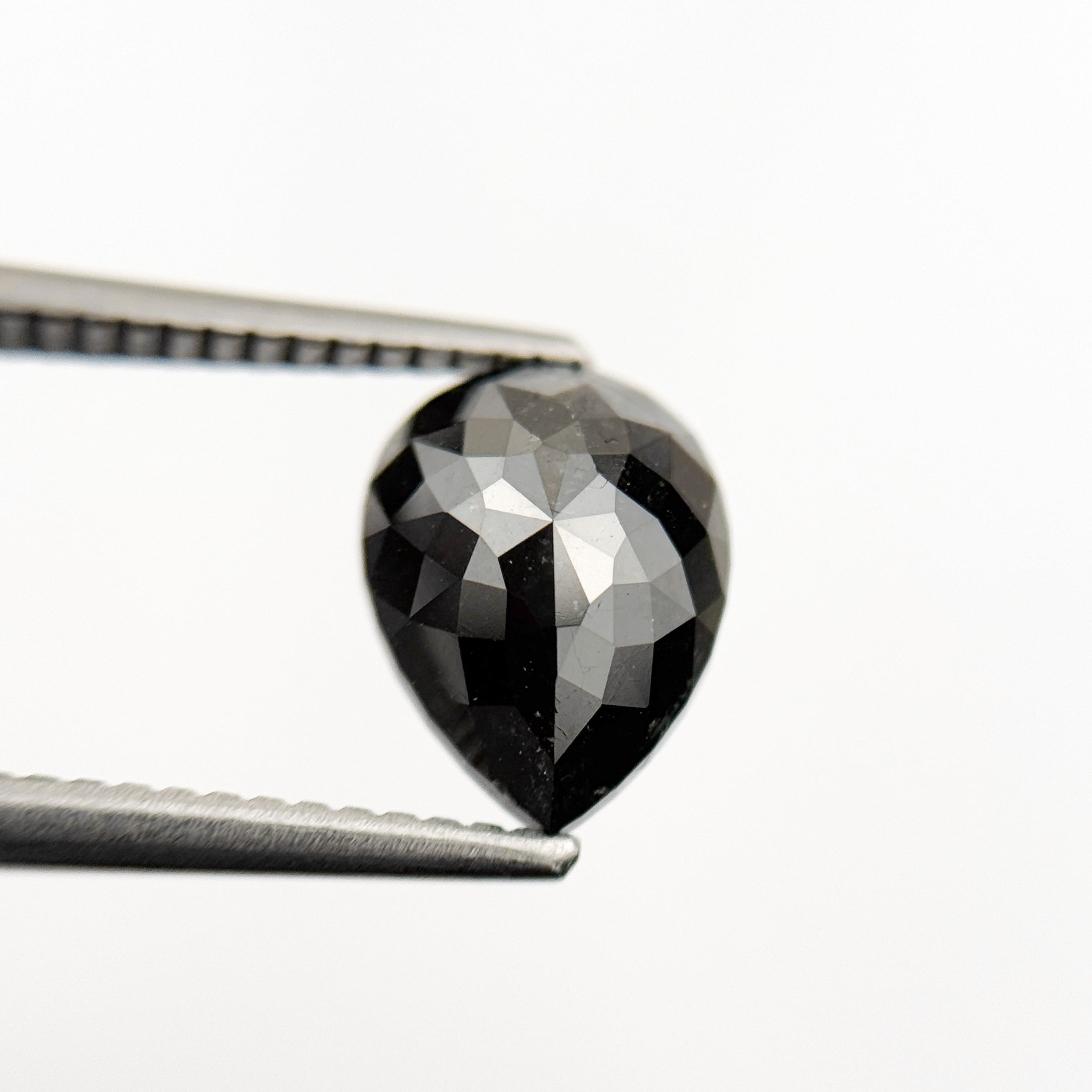 2.27 Ct Pear Rose Cut Black Natural Fancy Diamond