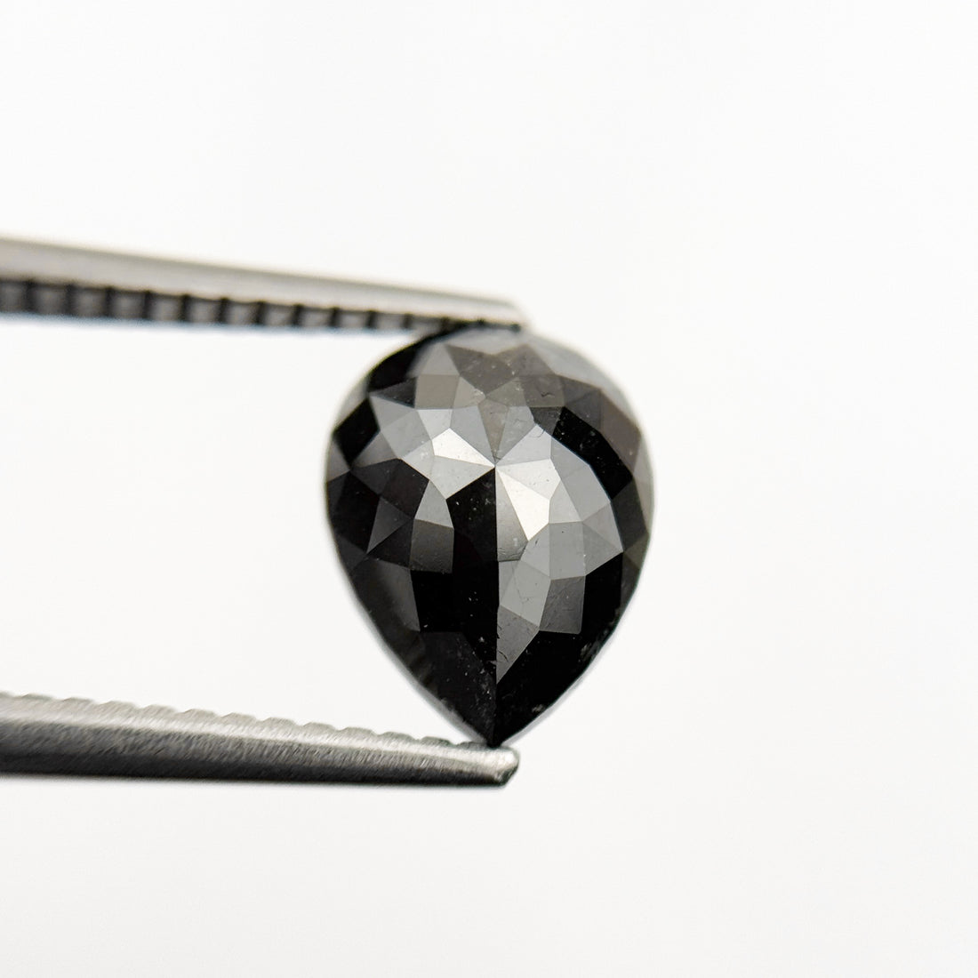 2.27 Ct Pear Rose Cut Black Natural Fancy Diamond
