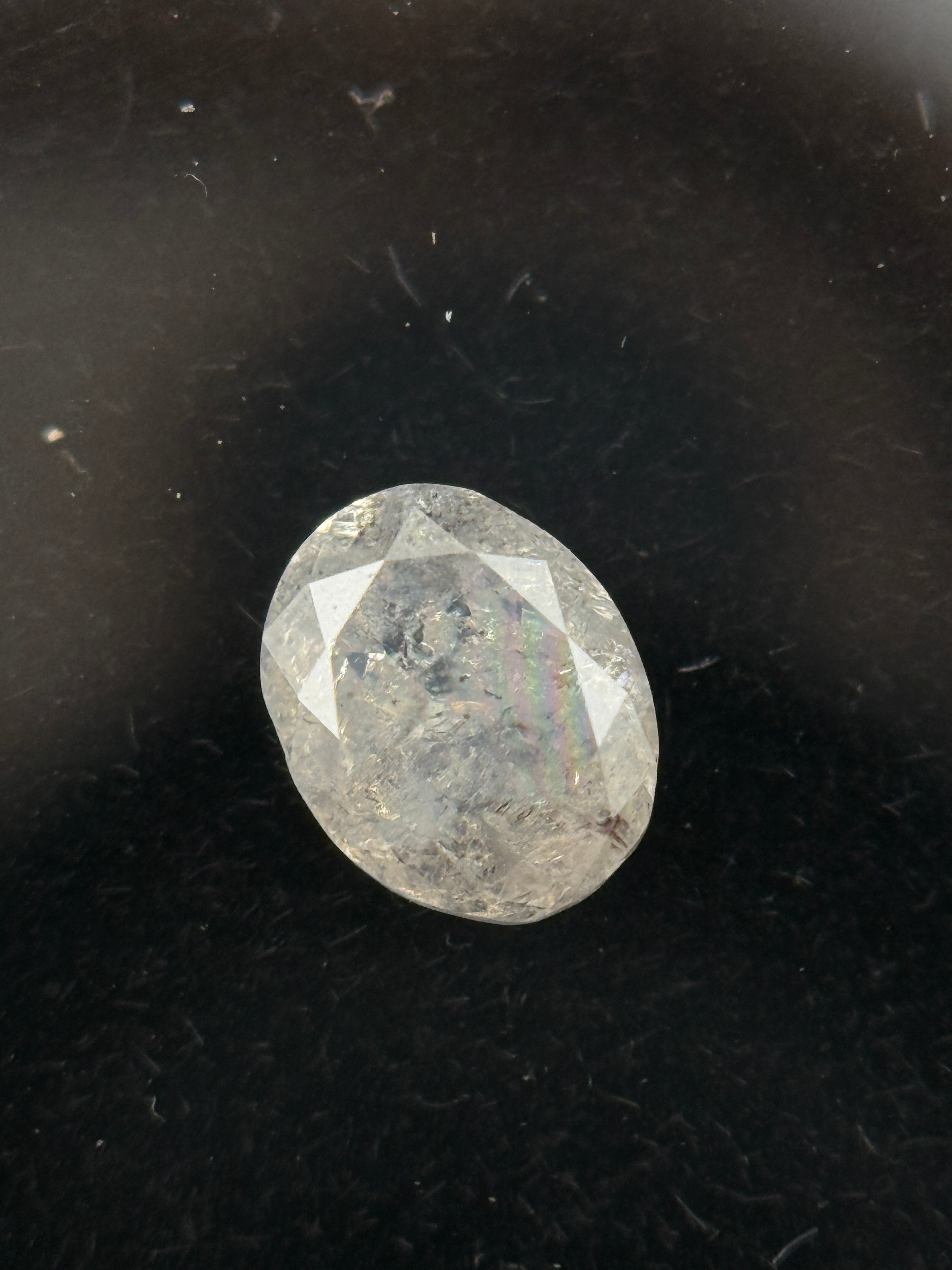 0.39 Ct Oval Rose Cut White Natural Dainty Diamond