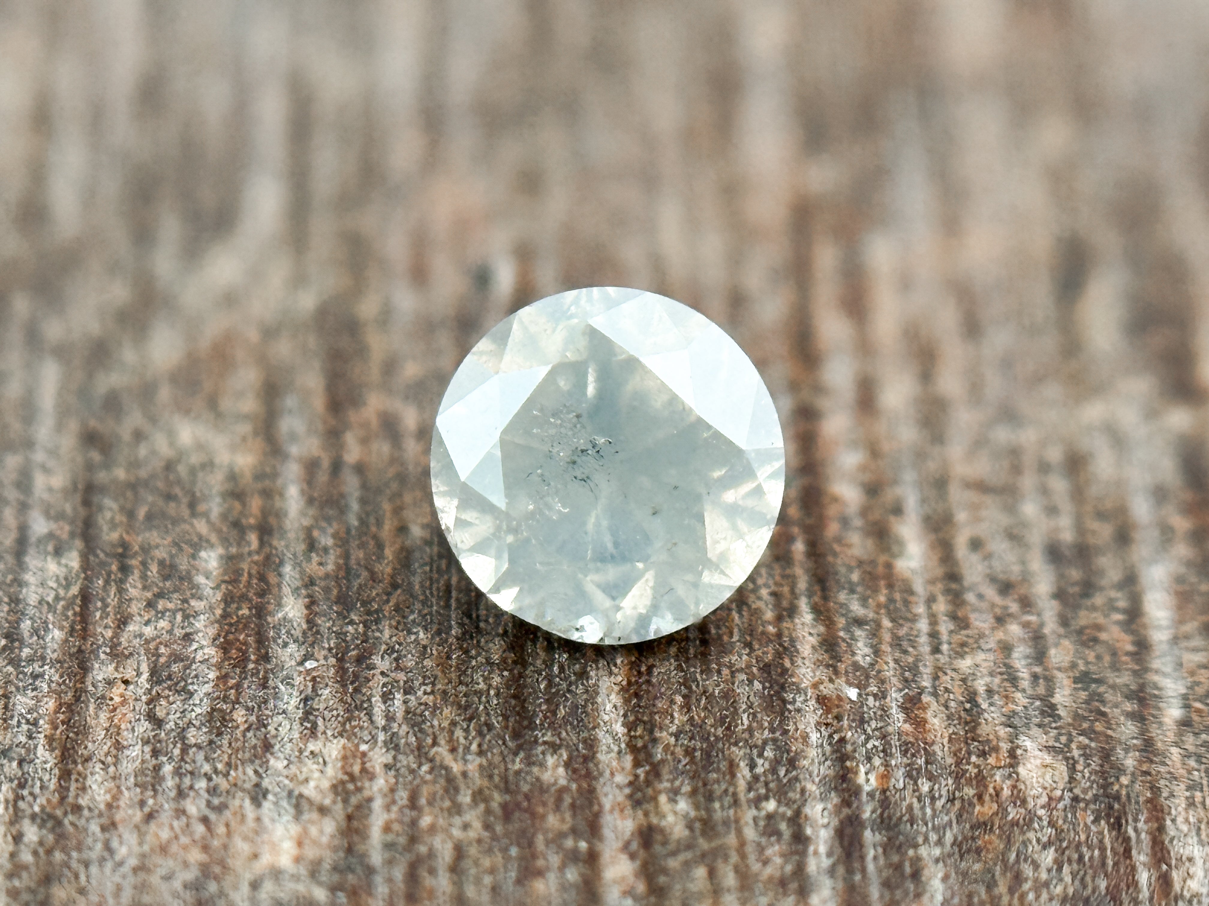 0.38 Ct Round Brilliant Cut White Natural Galaxy Diamond