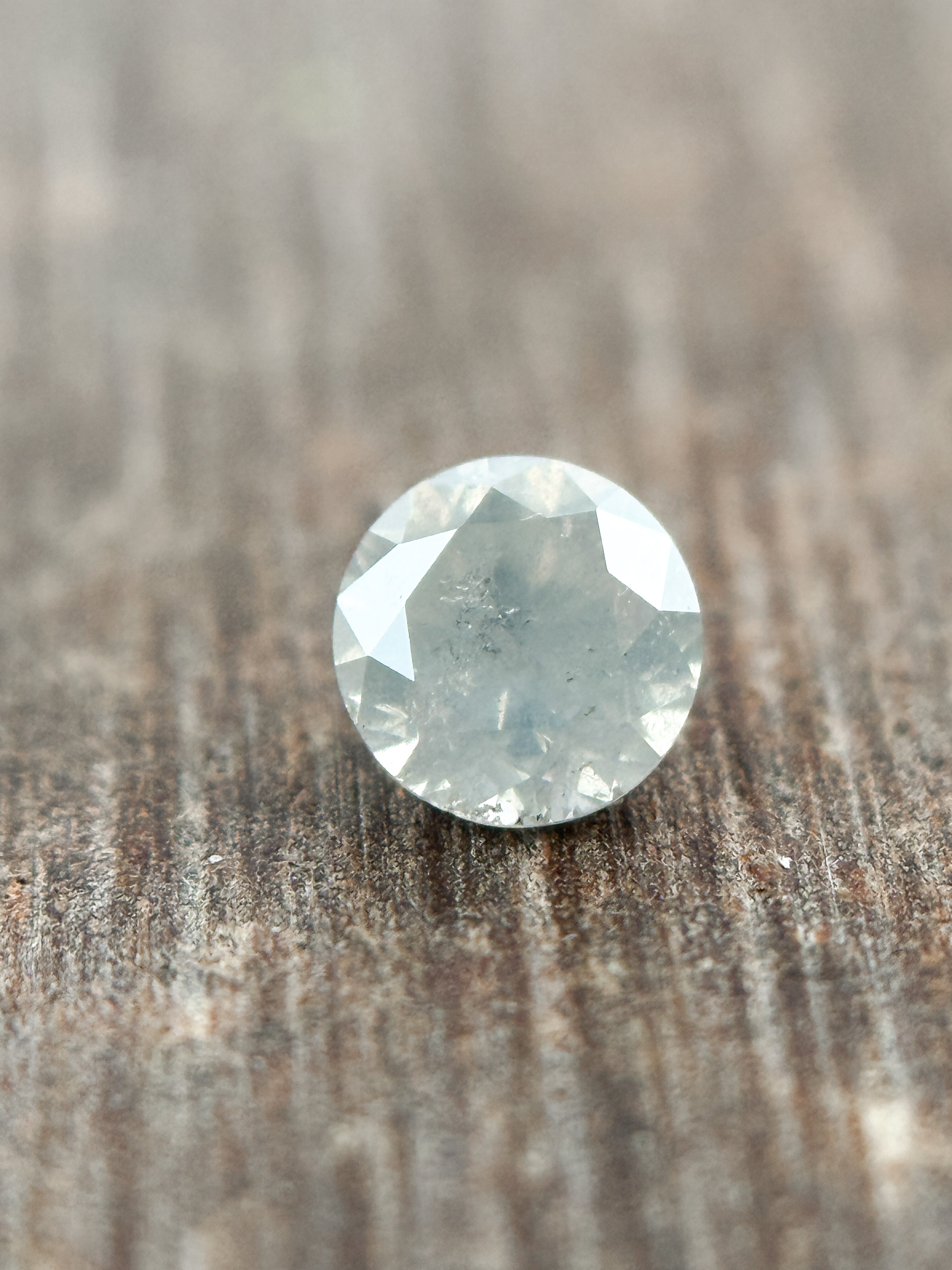 0.38 Ct Round Brilliant Cut White Natural Galaxy Diamond