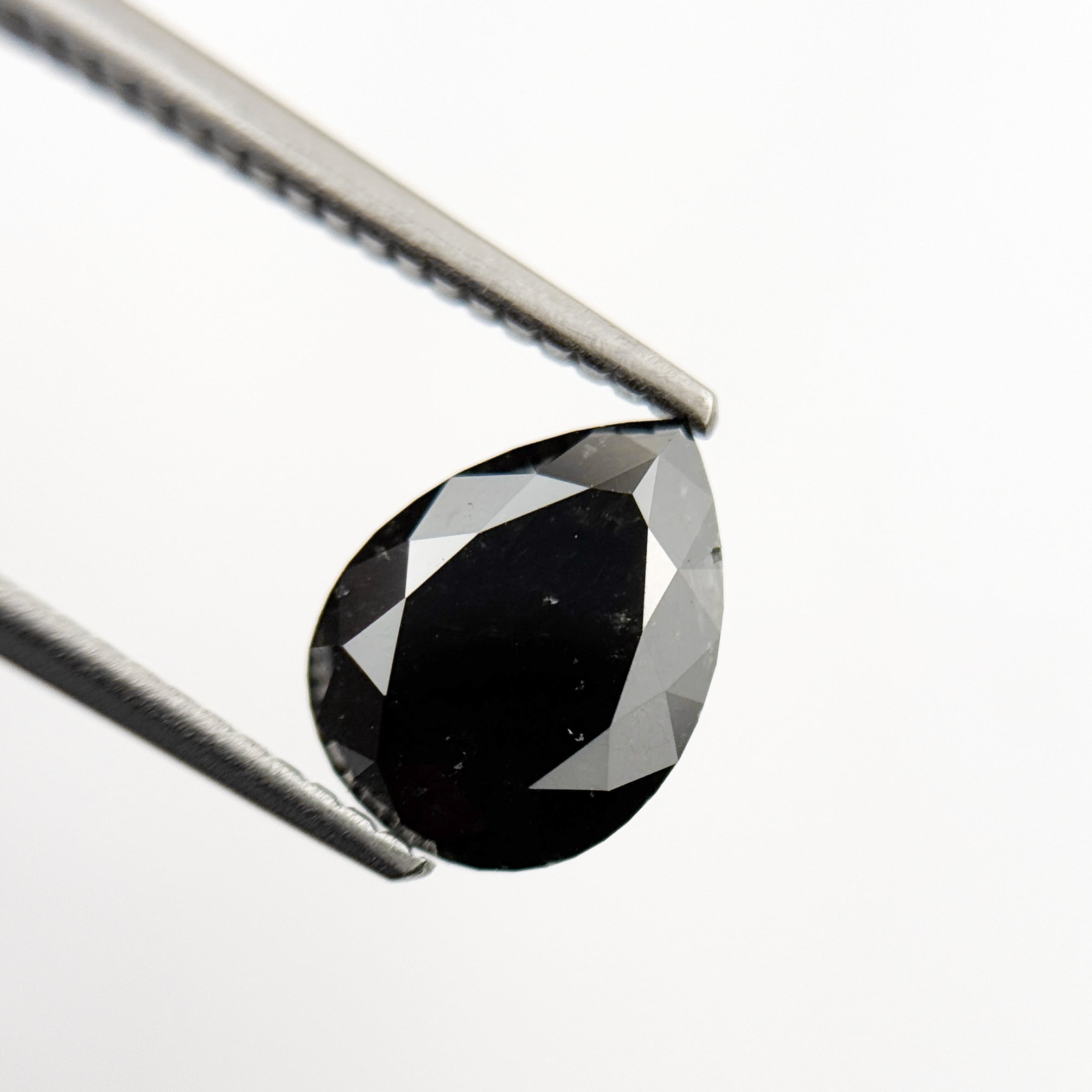 2.27 Ct Pear Rose Cut Black Natural Fancy Diamond