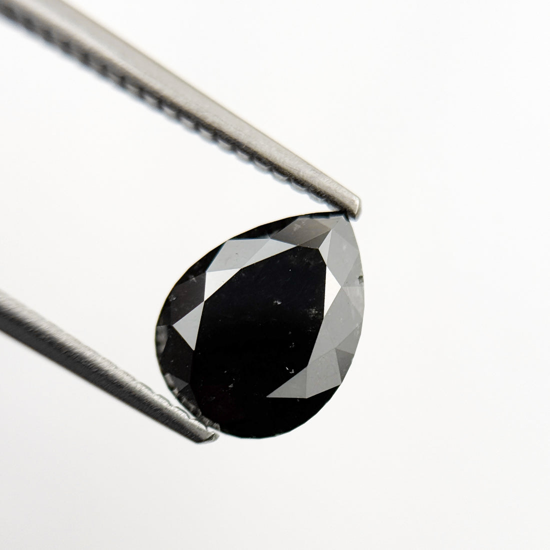 2.27 Ct Pear Rose Cut Black Natural Fancy Diamond