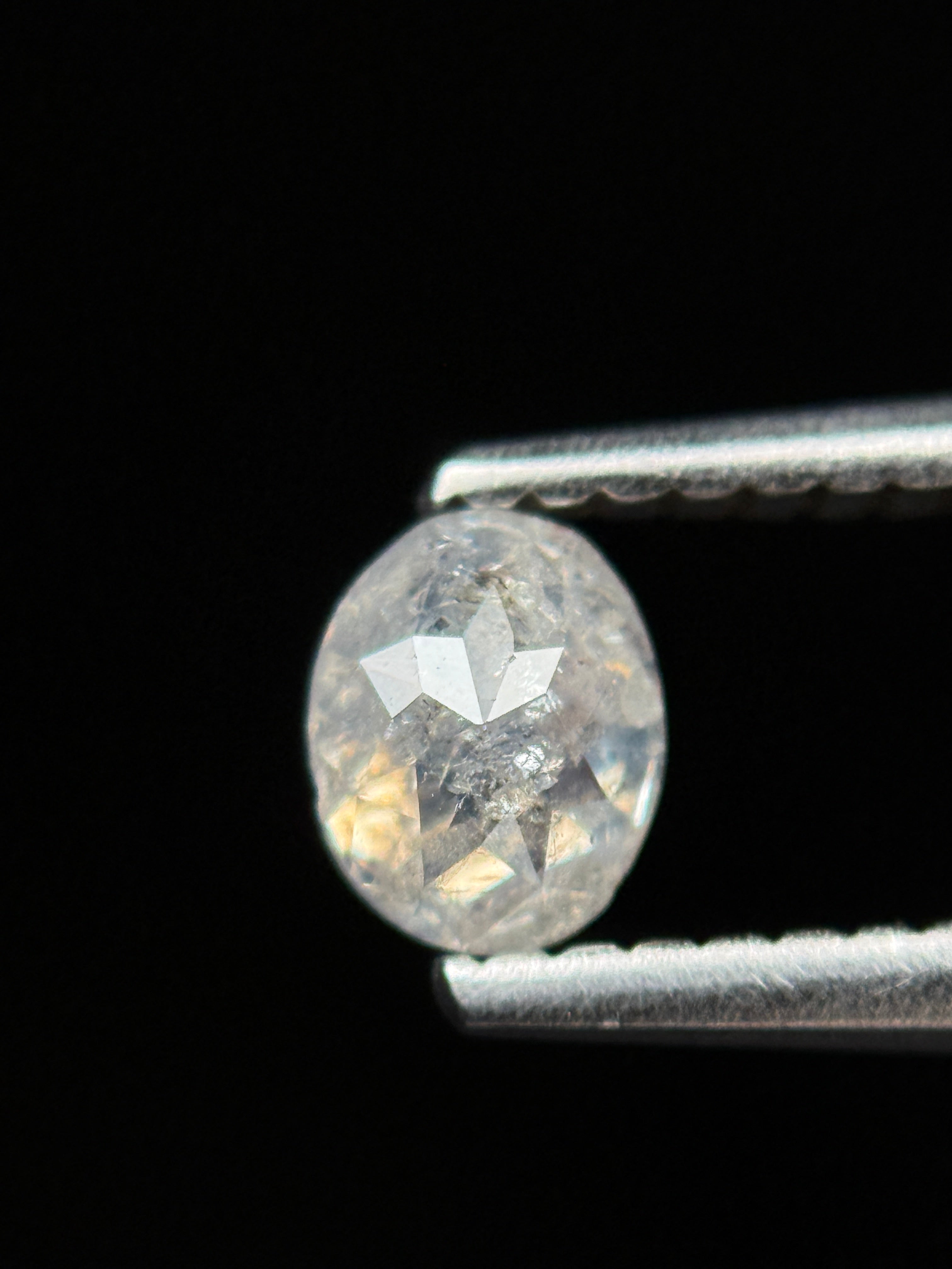 0.39 Ct Oval Rose Cut White Natural Dainty Diamond