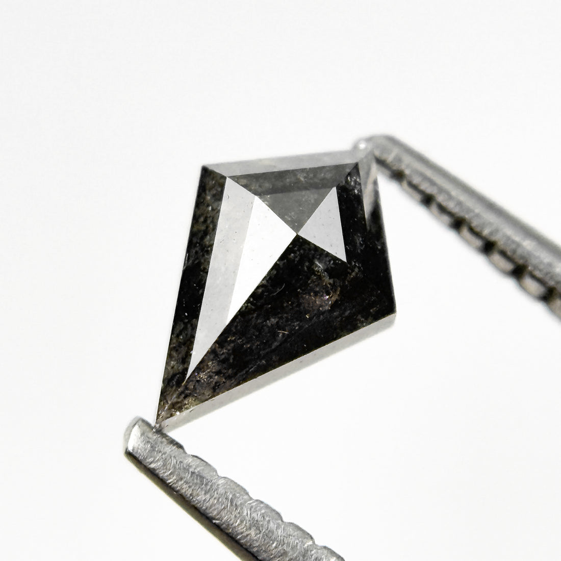 0.73 Ct Kite Rose Cut Grey Natural Salt and Pepper Diamond