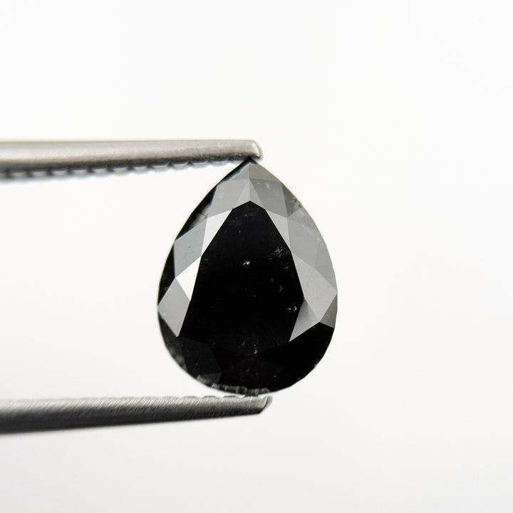 2.27 Ct Pear Rose Cut Black Natural Fancy Diamond