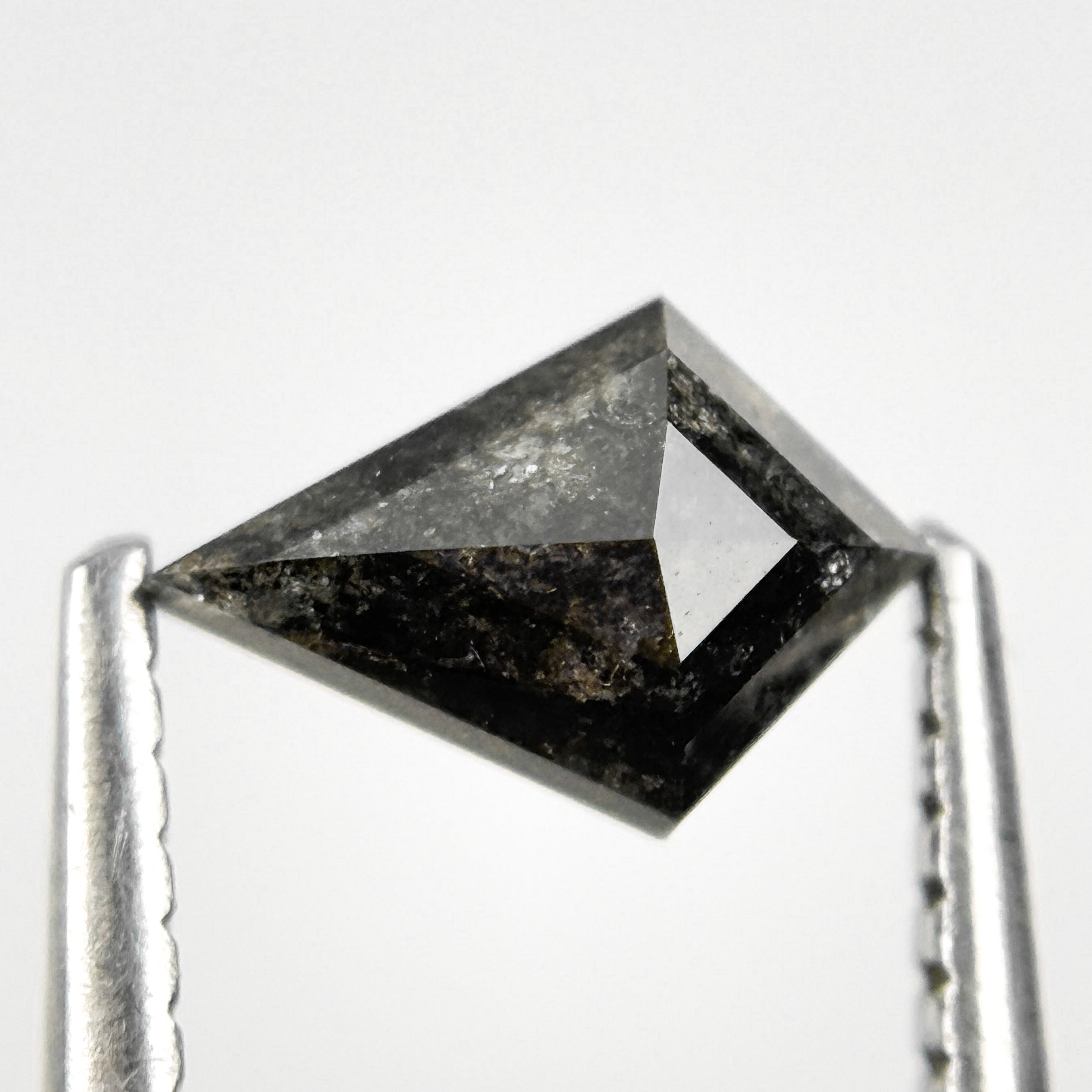 0.73 Ct Kite Rose Cut Grey Natural Salt and Pepper Diamond