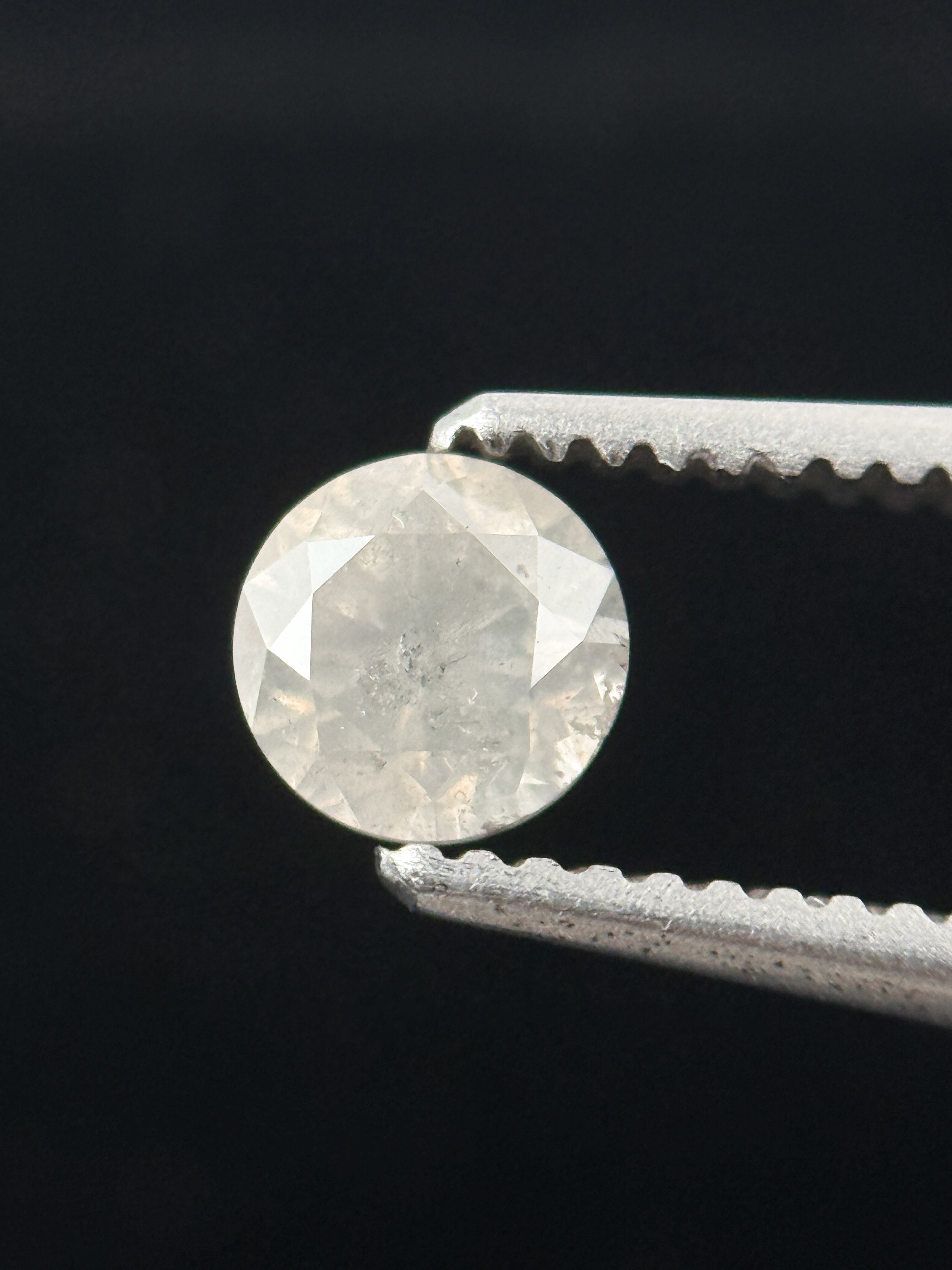0.38 Ct Round Brilliant Cut White Natural Galaxy Diamond