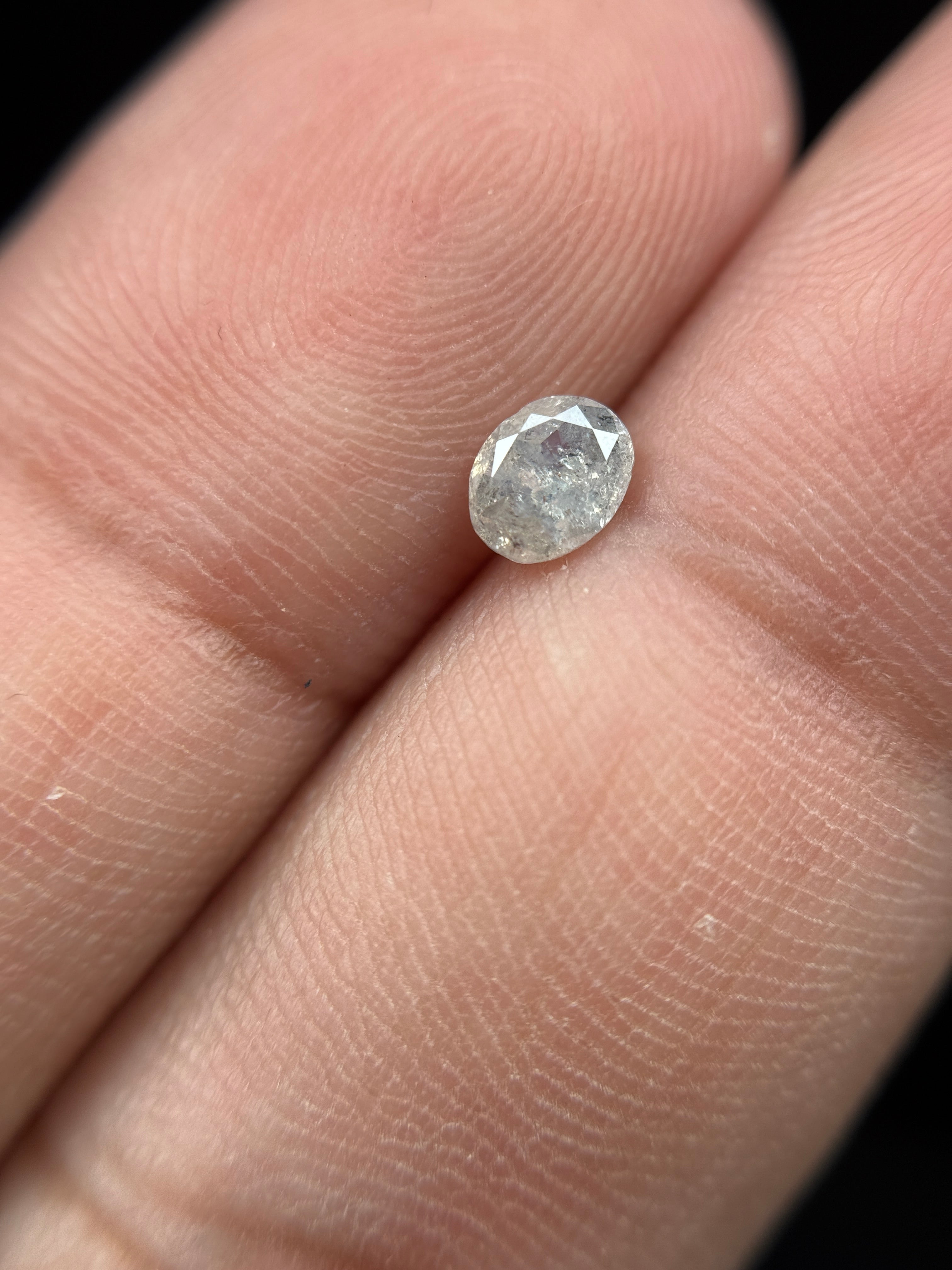 0.39 Ct Oval Rose Cut White Natural Dainty Diamond
