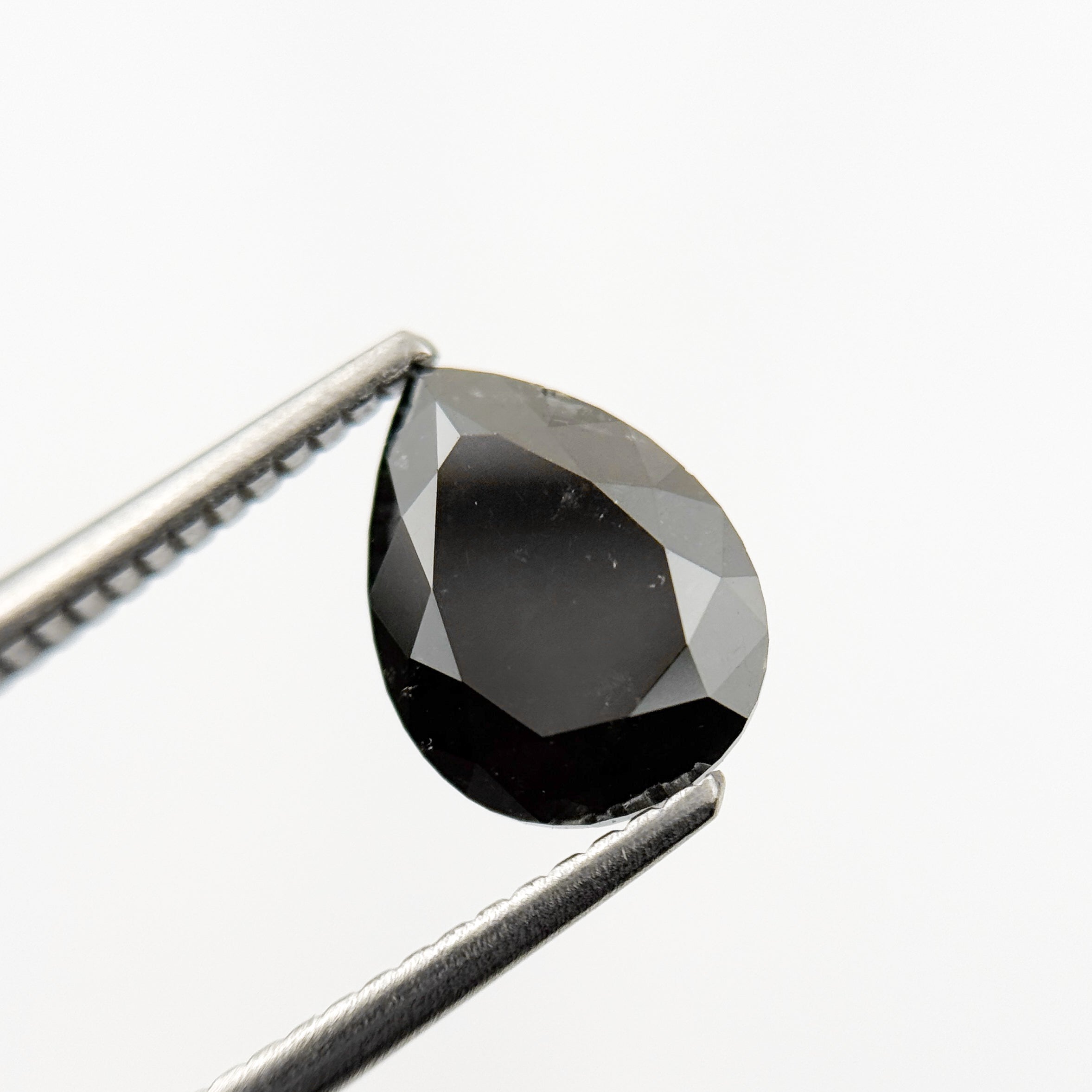 2.27 Ct Pear Rose Cut Black Natural Fancy Diamond