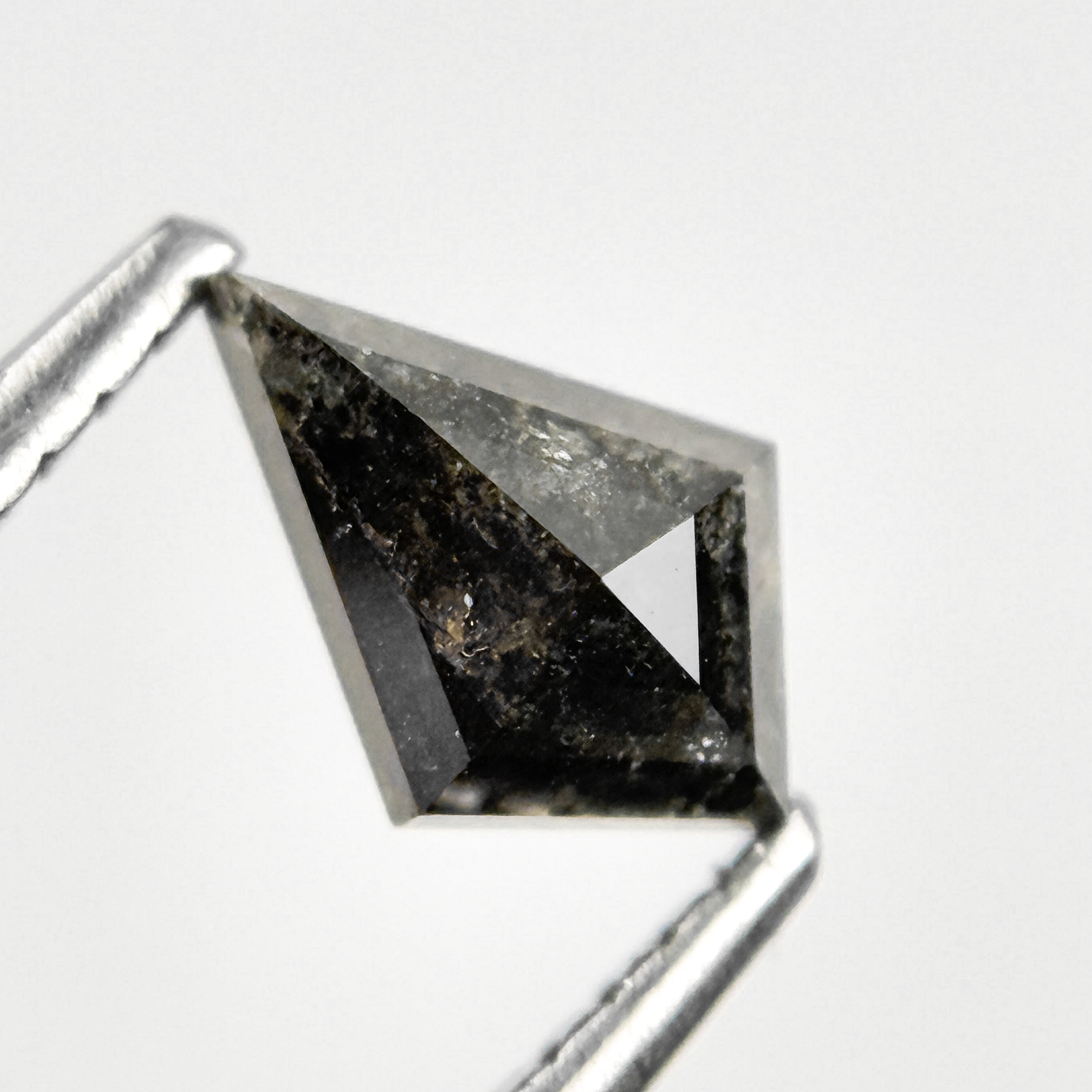 0.73 Ct Kite Rose Cut Grey Natural Salt and Pepper Diamond
