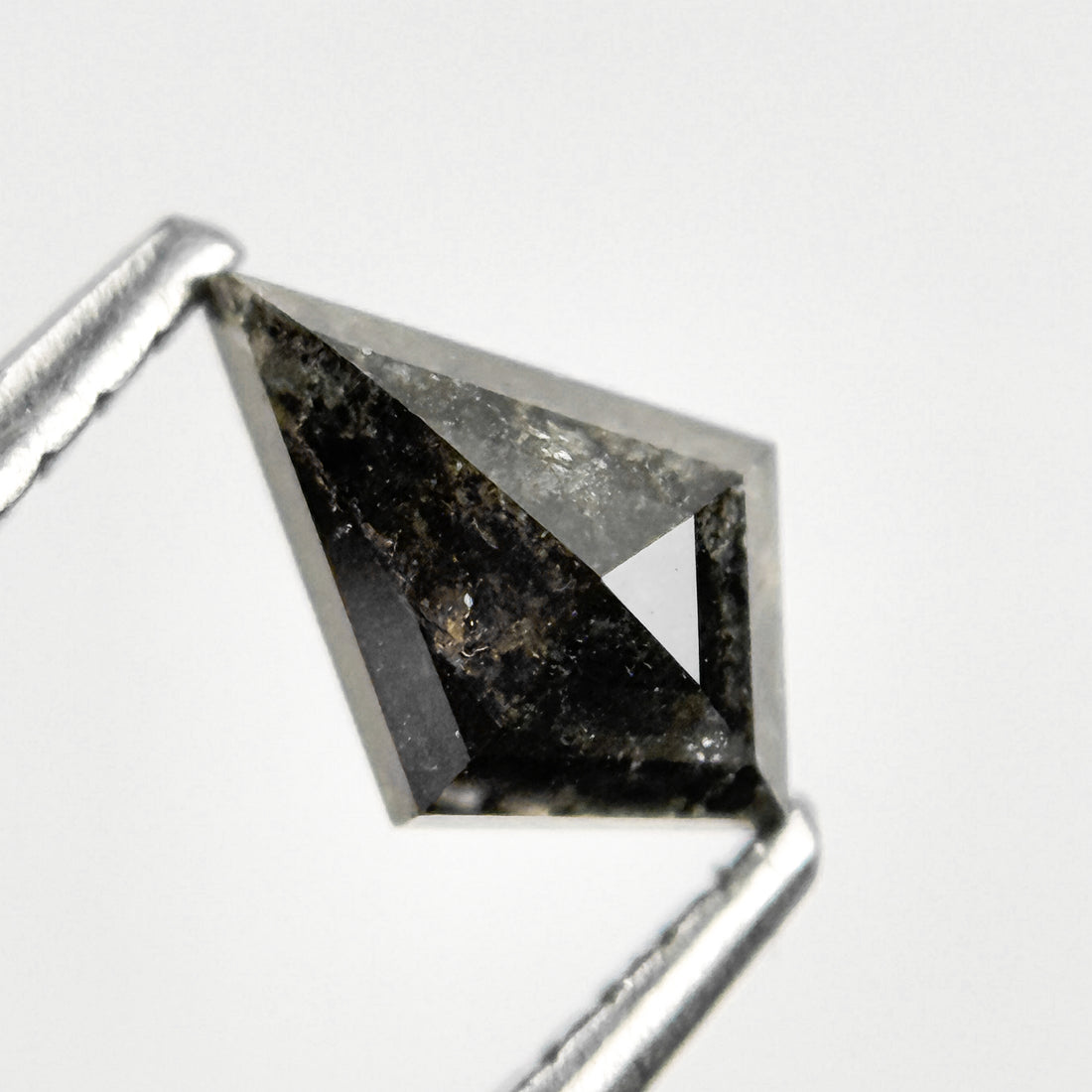 0.73 Ct Kite Rose Cut Grey Natural Salt and Pepper Diamond