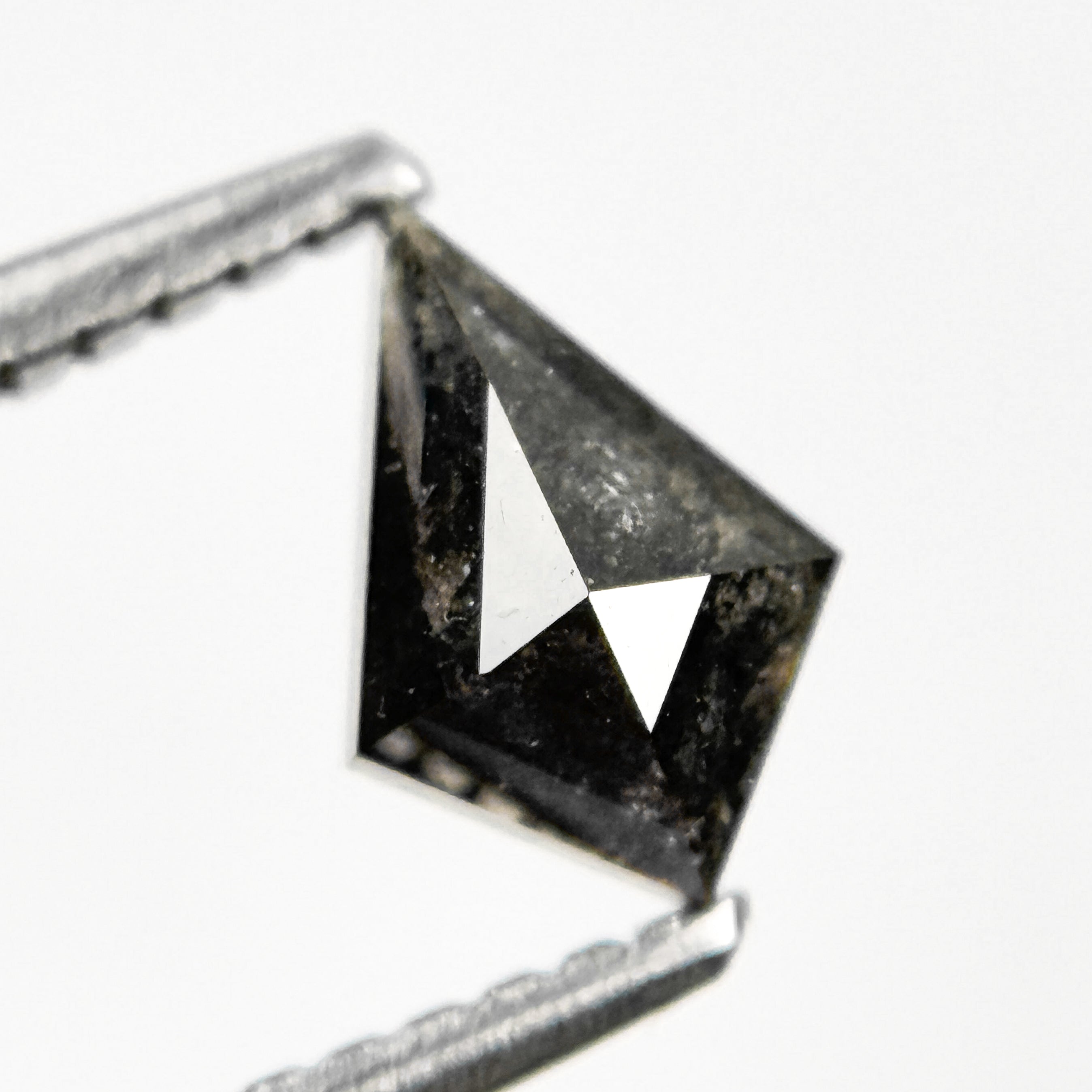 0.73 Ct Kite Rose Cut Grey Natural Salt and Pepper Diamond