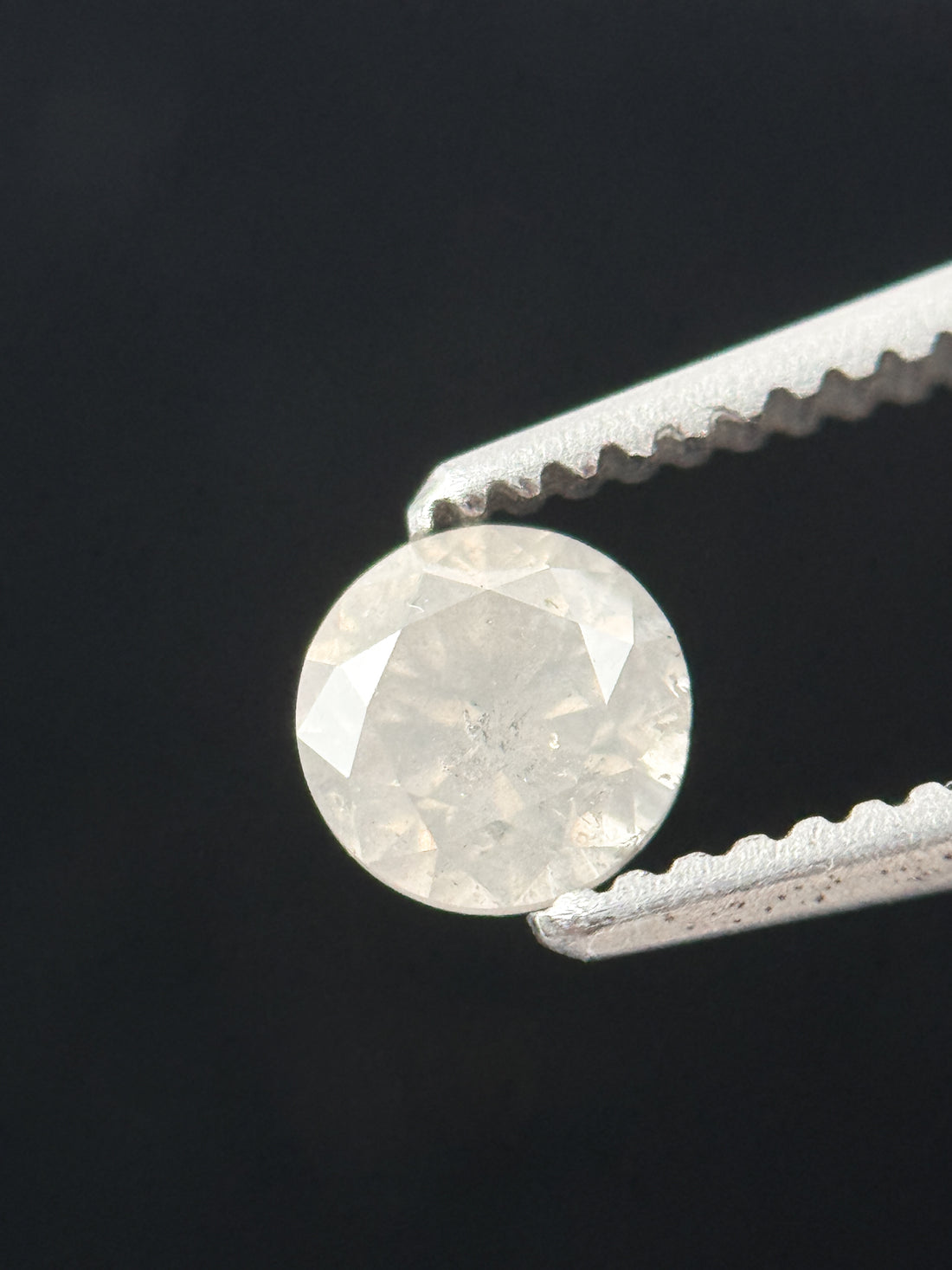 0.38 Ct Round Brilliant Cut White Natural Galaxy Diamond