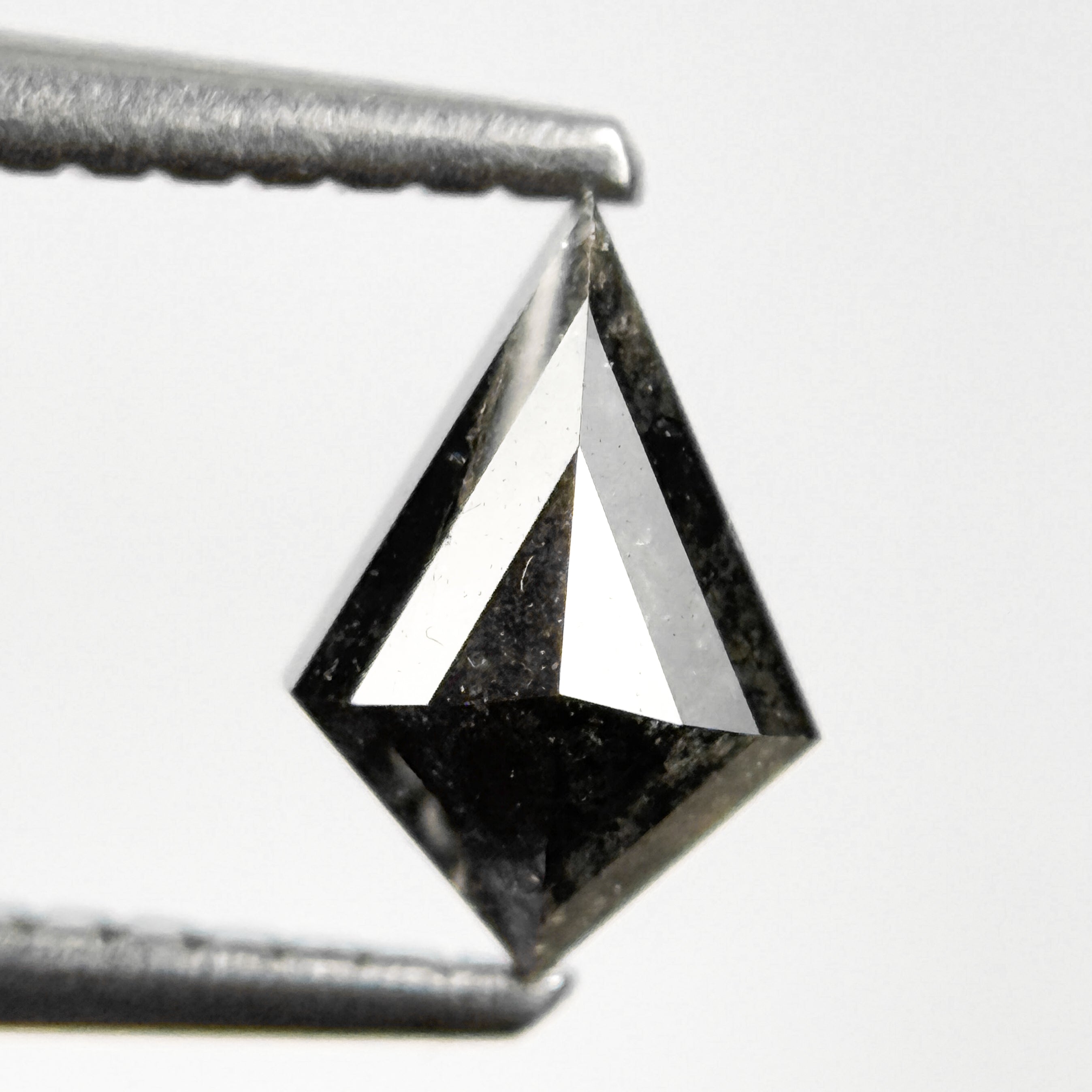 0.73 Ct Kite Rose Cut Grey Natural Salt and Pepper Diamond