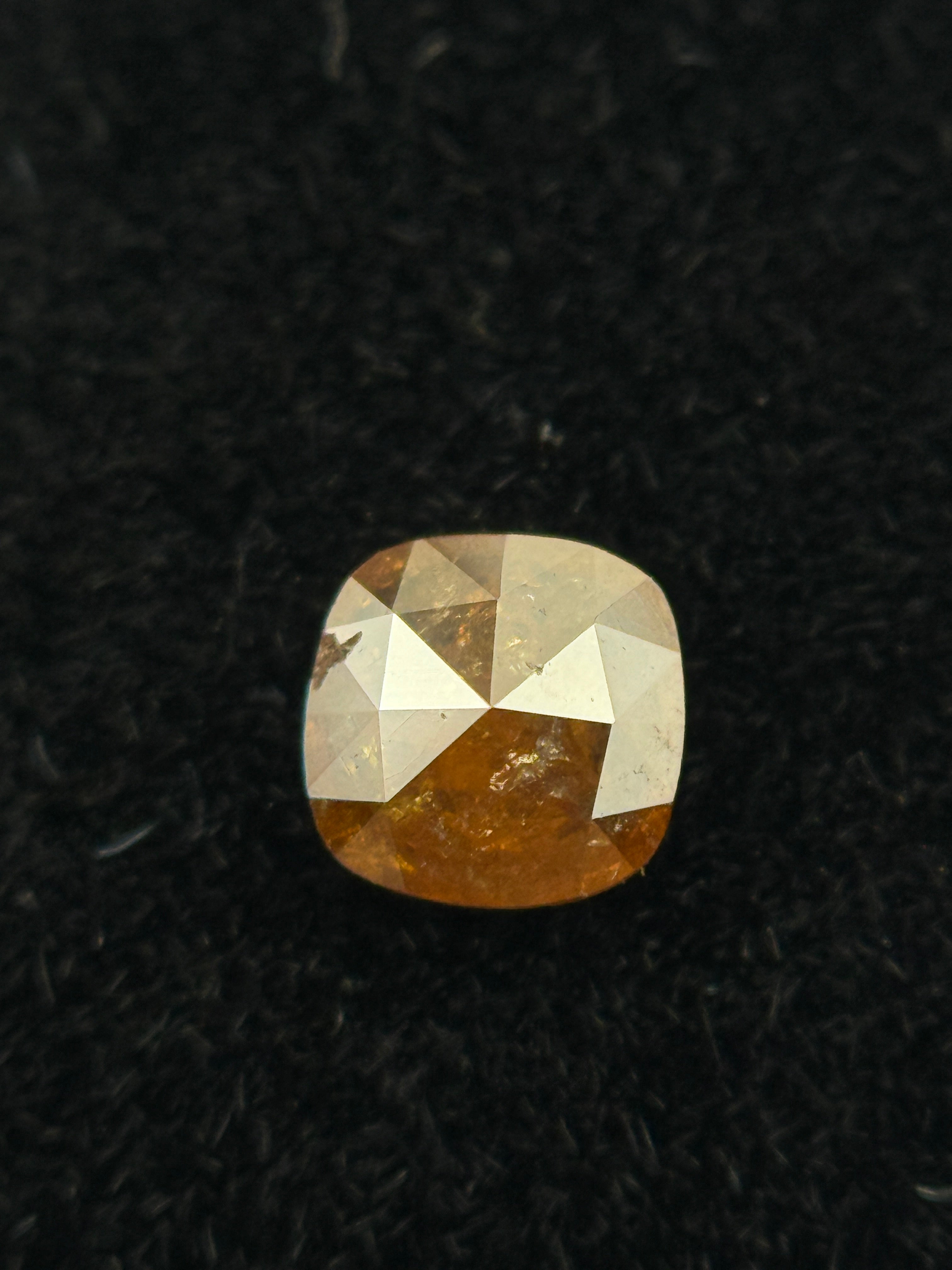 0.29 Ct Cushion Rose Cut Brown Red Natural Fancy Diamond