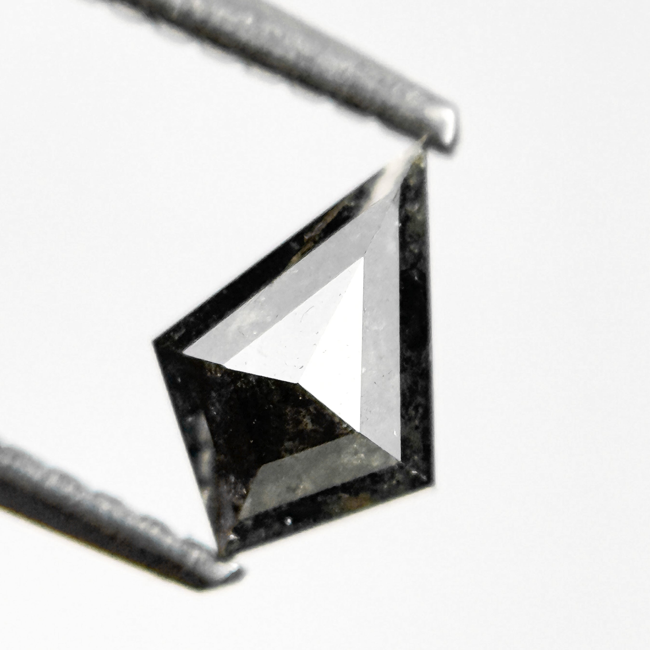 0.73 Ct Kite Rose Cut Grey Natural Salt and Pepper Diamond