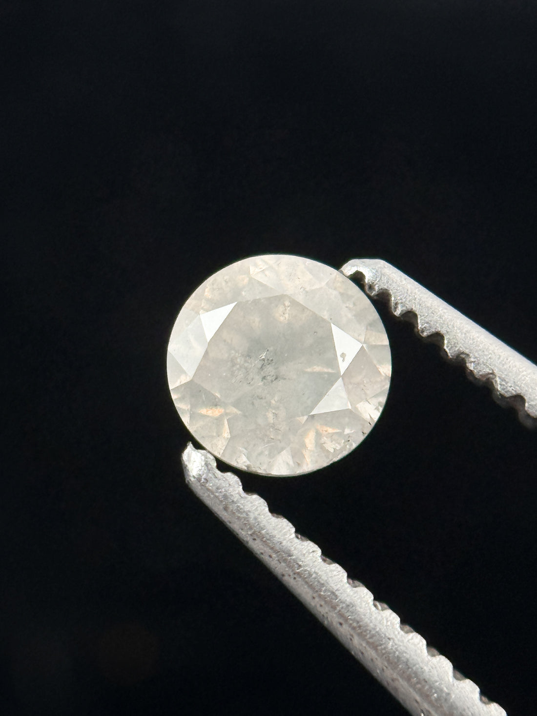 0.38 Ct Round Brilliant Cut White Natural Galaxy Diamond