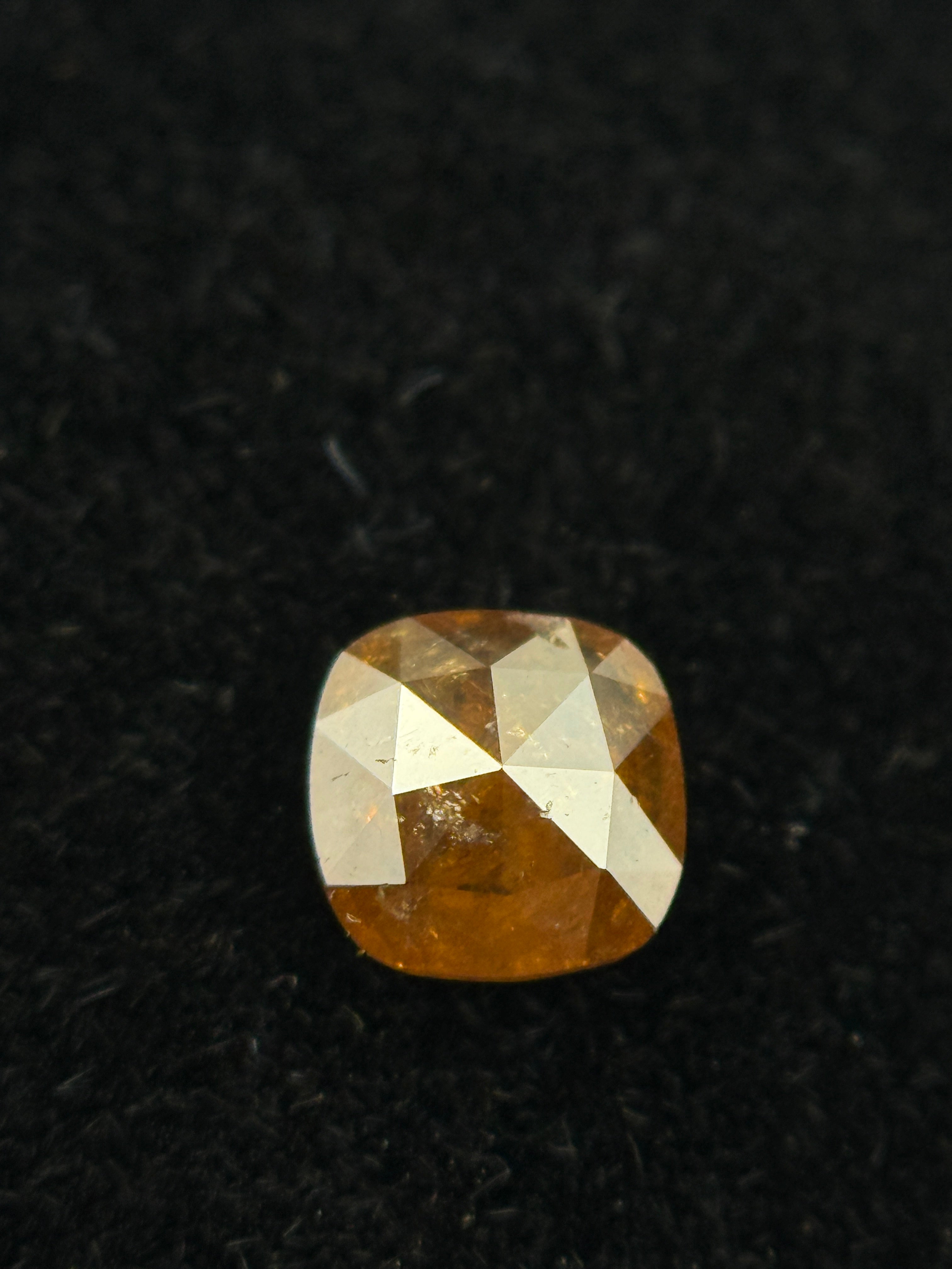 0.29 Ct Cushion Rose Cut Brown Red Natural Fancy Diamond