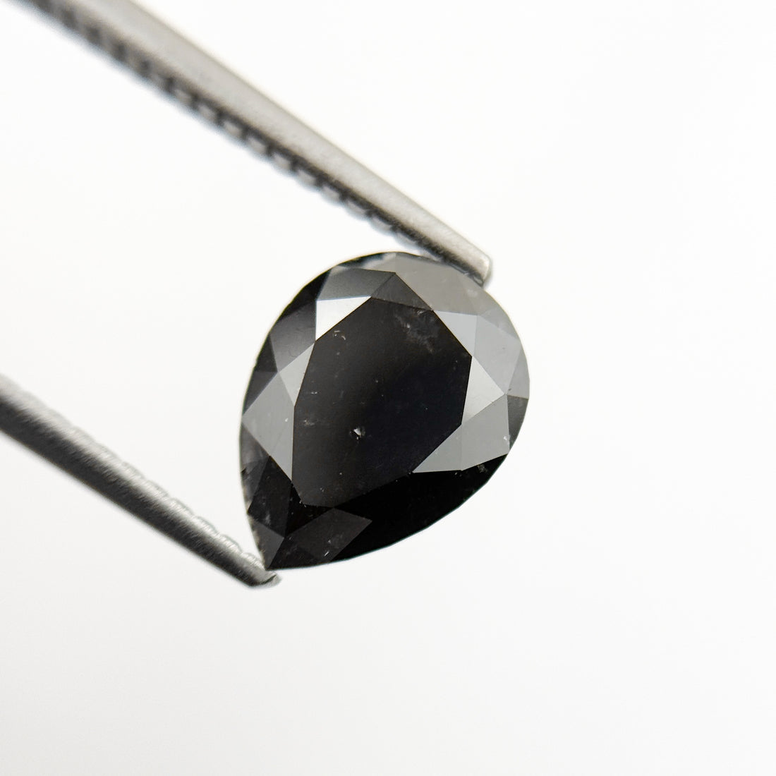 2.27 Ct Pear Rose Cut Black Natural Fancy Diamond