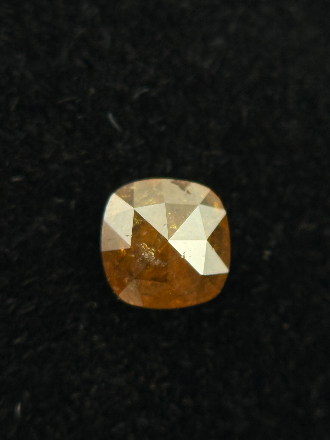 0.29 Ct Cushion Rose Cut Brown Red Natural Fancy Diamond