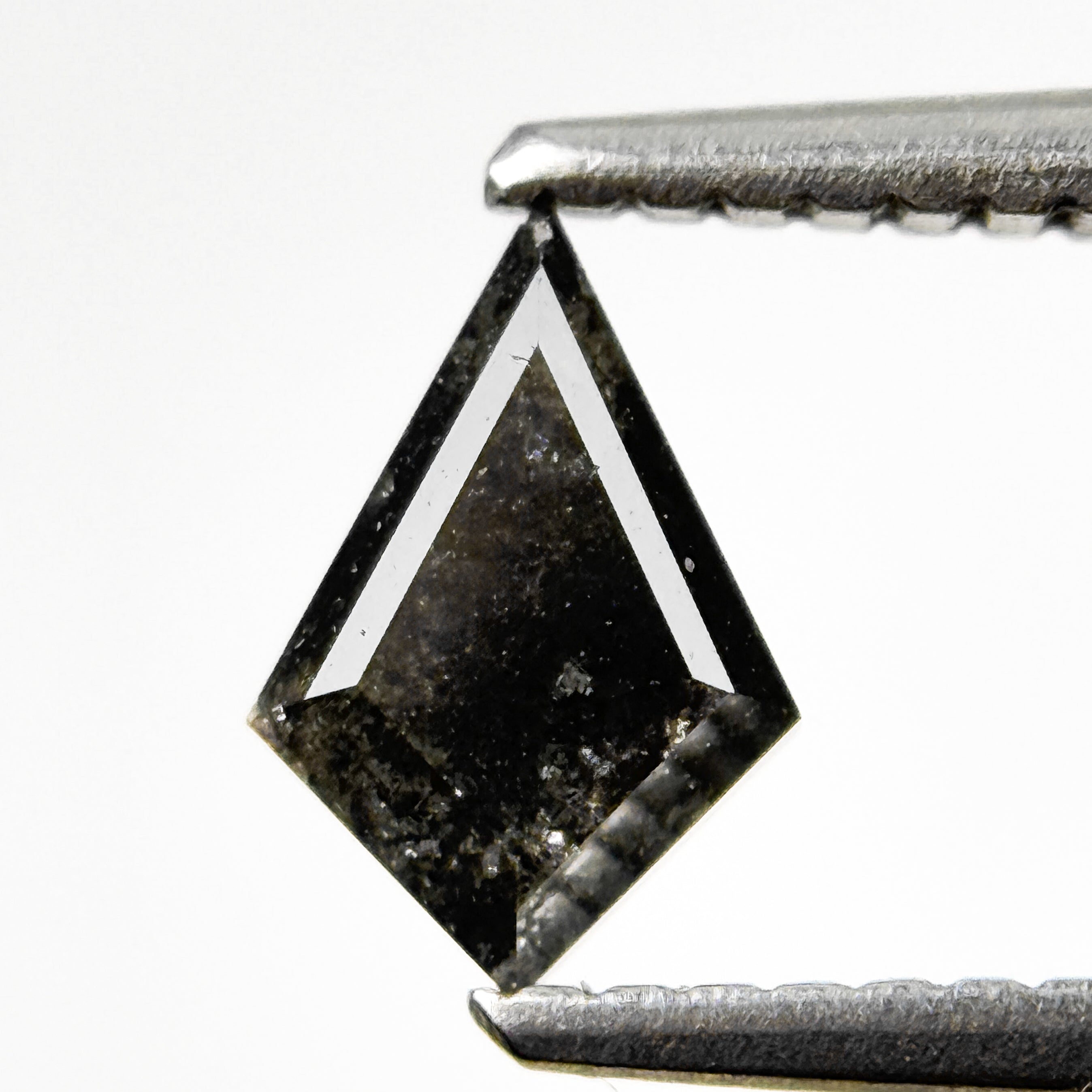 0.73 Ct Kite Rose Cut Grey Natural Salt and Pepper Diamond