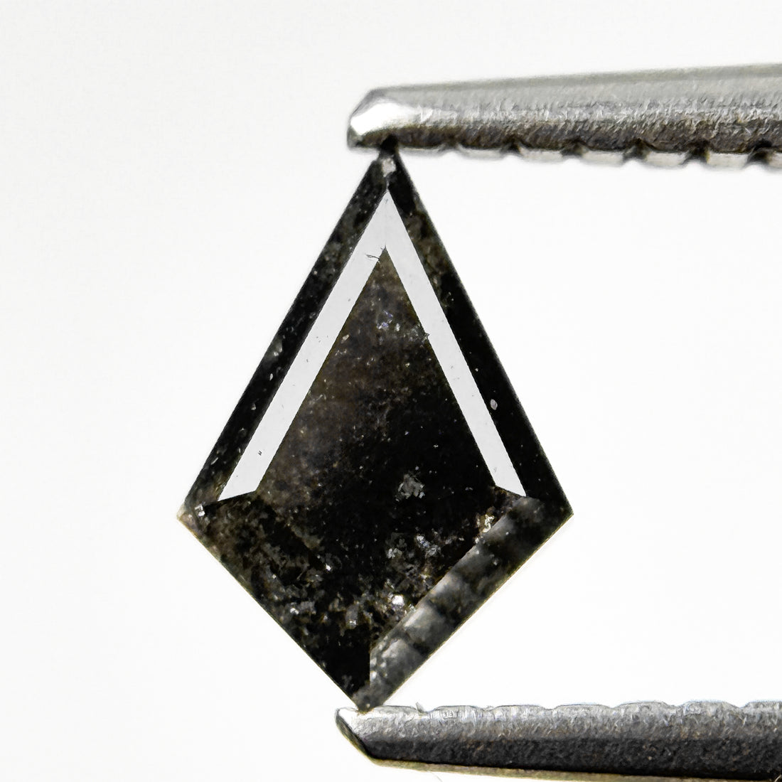 0.73 Ct Kite Rose Cut Grey Natural Salt and Pepper Diamond