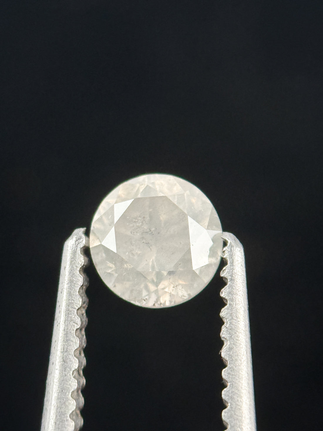 0.38 Ct Round Brilliant Cut White Natural Galaxy Diamond