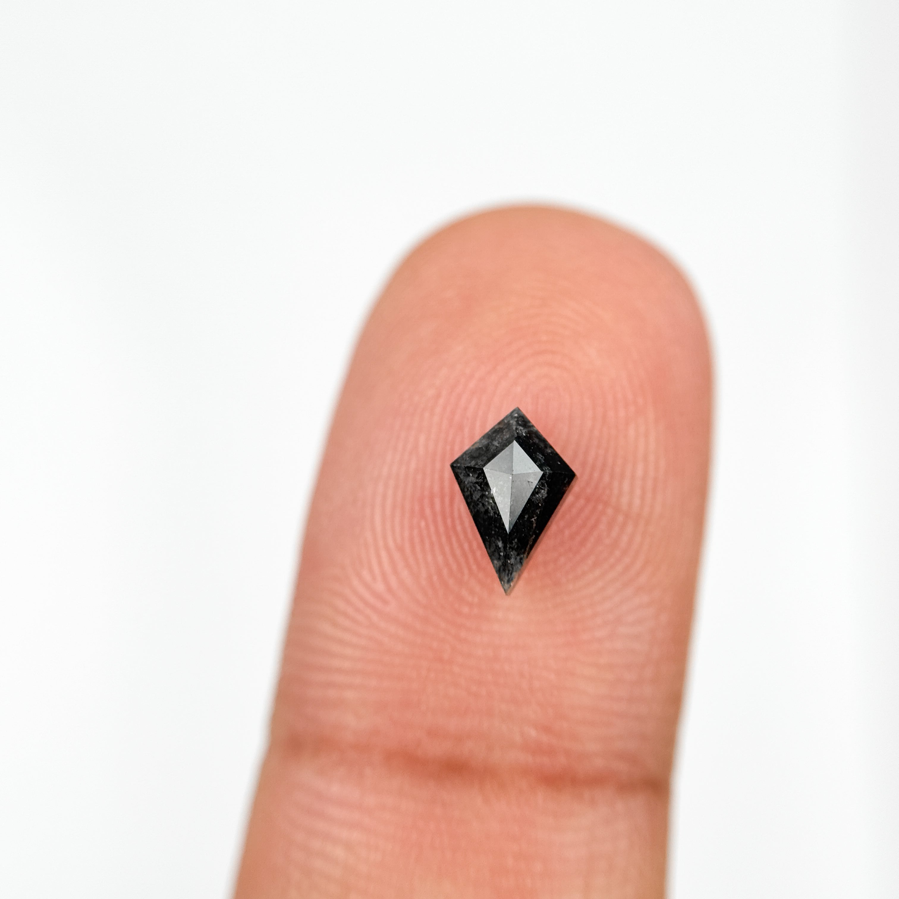 0.73 Ct Kite Rose Cut Grey Natural Salt and Pepper Diamond