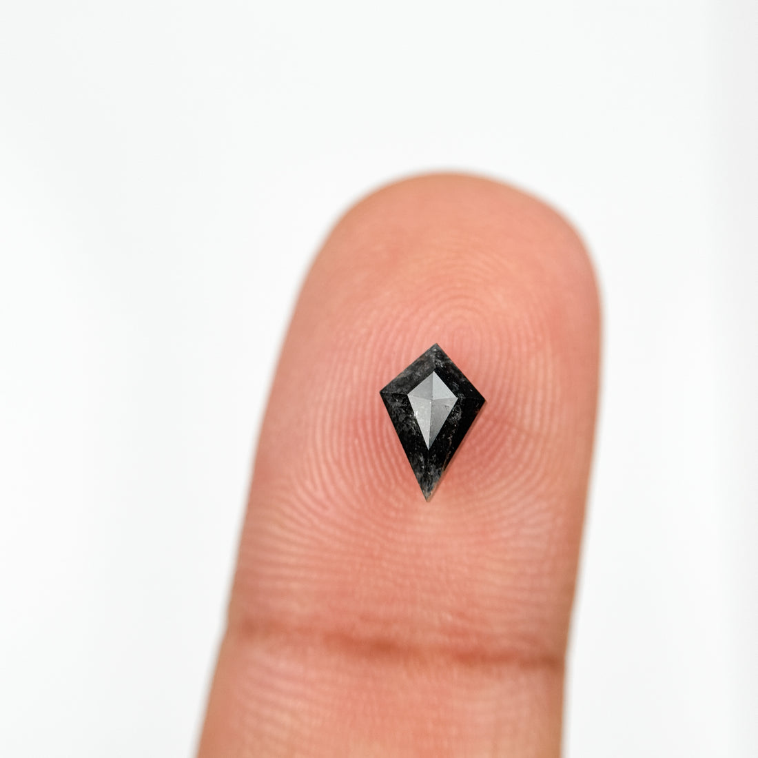 0.73 Ct Kite Rose Cut Grey Natural Salt and Pepper Diamond