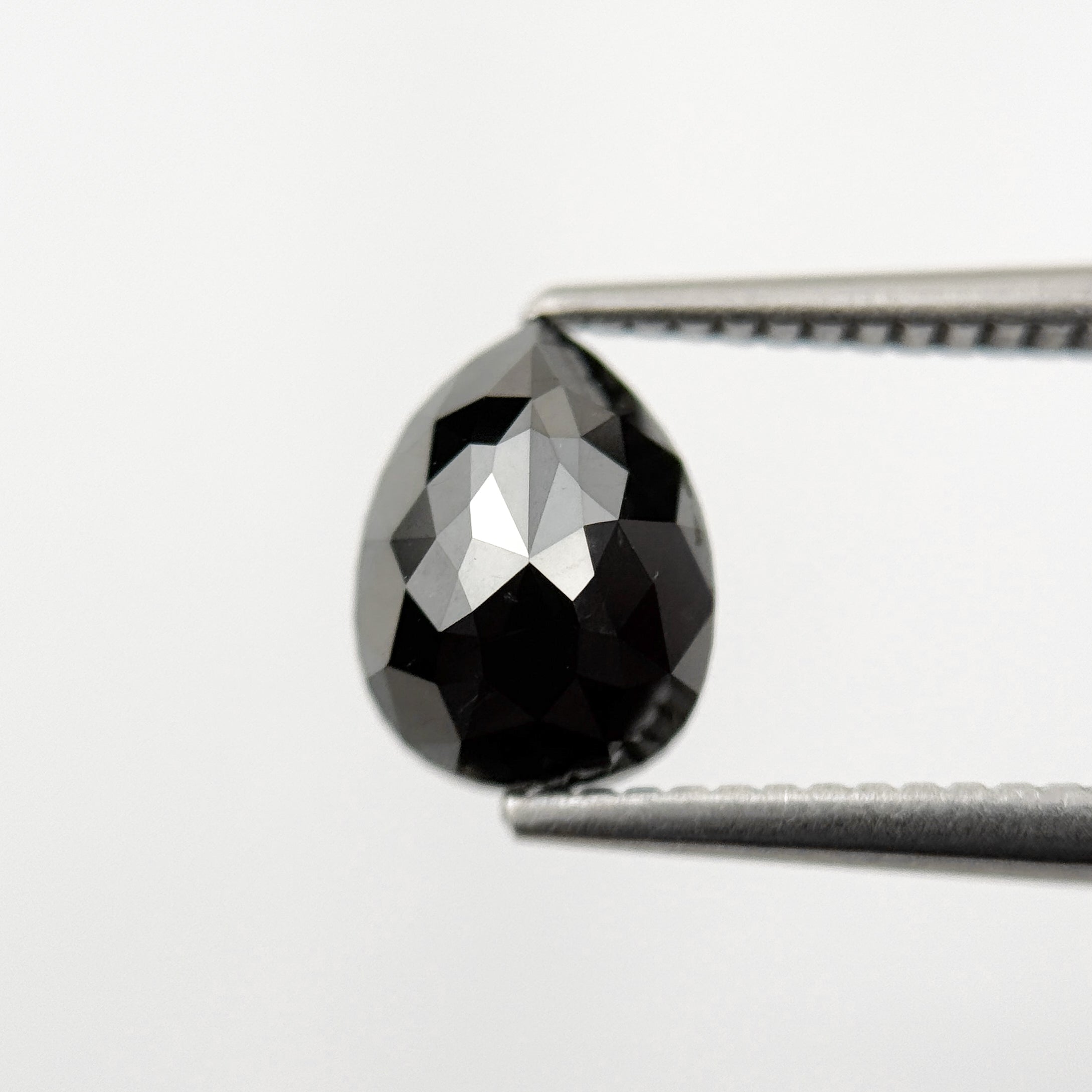 2.04 Ct Pear Rose Cut Black Natural Fancy Diamond