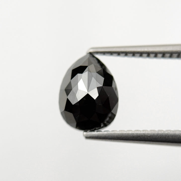 2.04 Ct Pear Rose Cut Black Natural Fancy Diamond