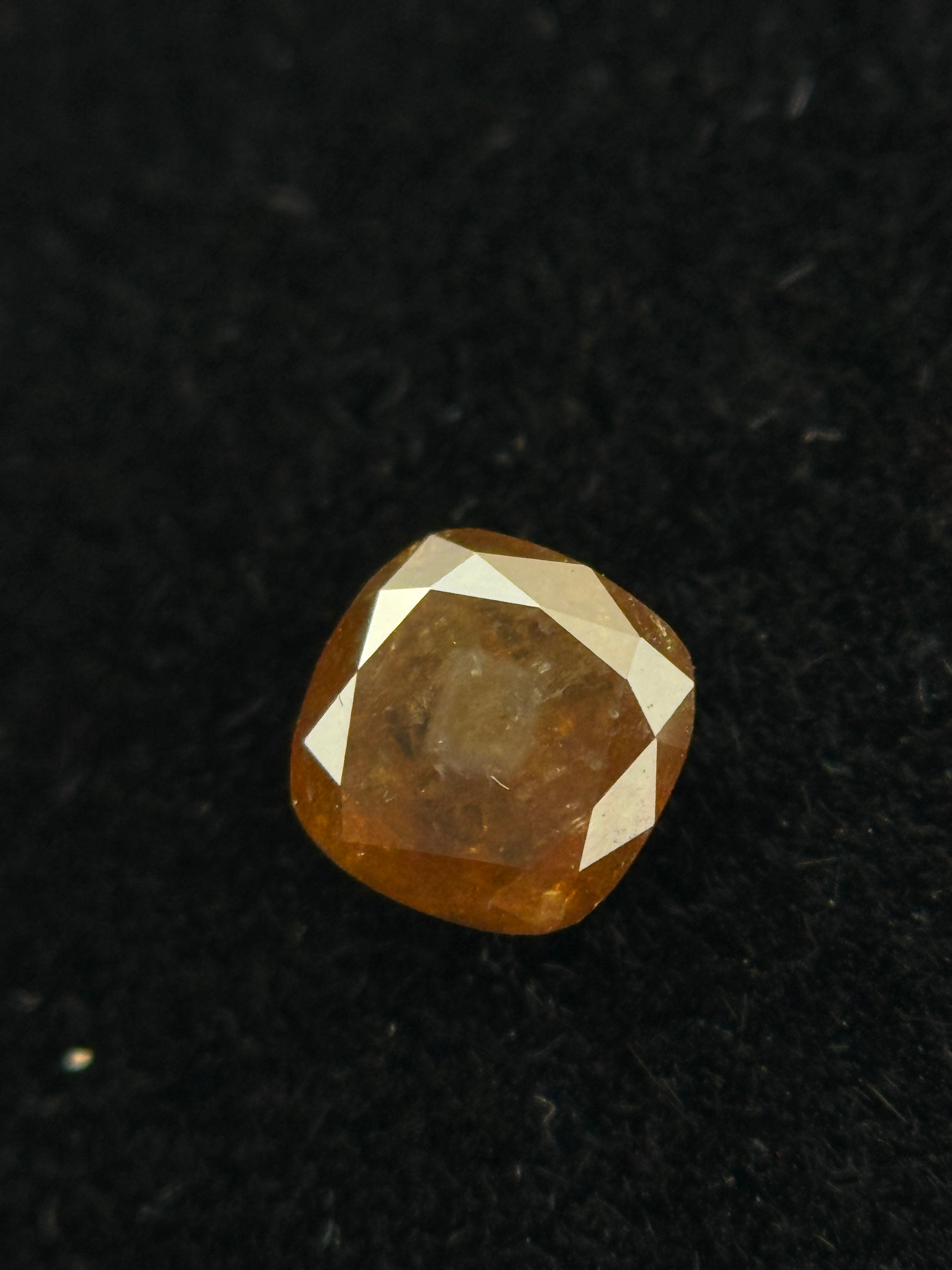 0.29 Ct Cushion Rose Cut Brown Red Natural Fancy Diamond
