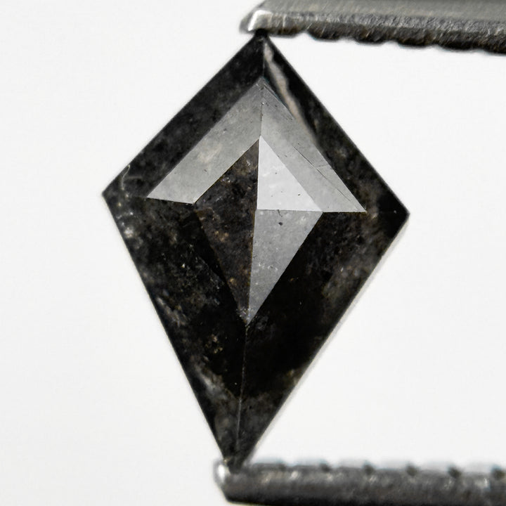 0.74 Ct Kite Rose Cut Black Natural Salt and Pepper Diamond