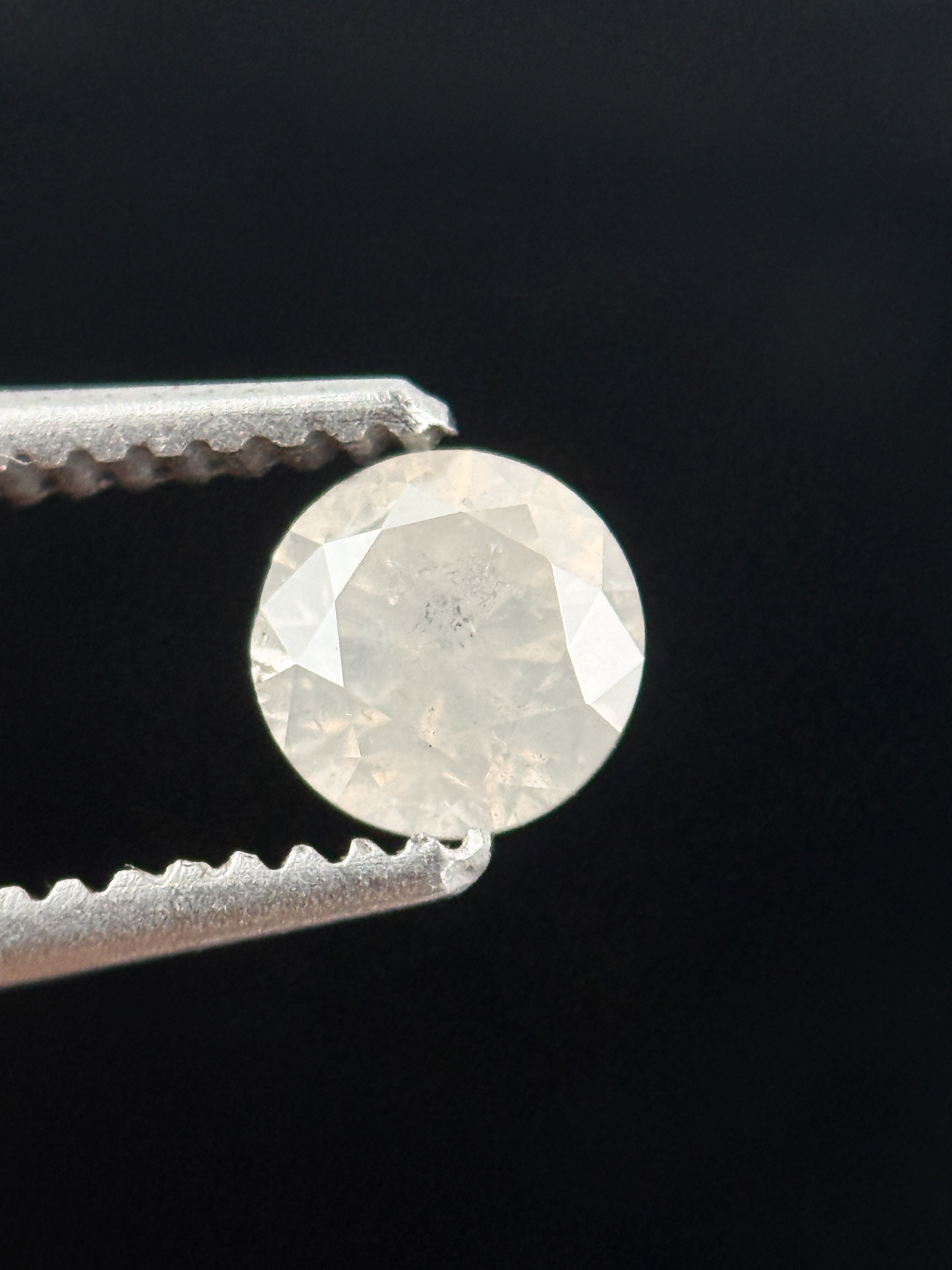 0.38 Ct Round Brilliant Cut White Natural Galaxy Diamond